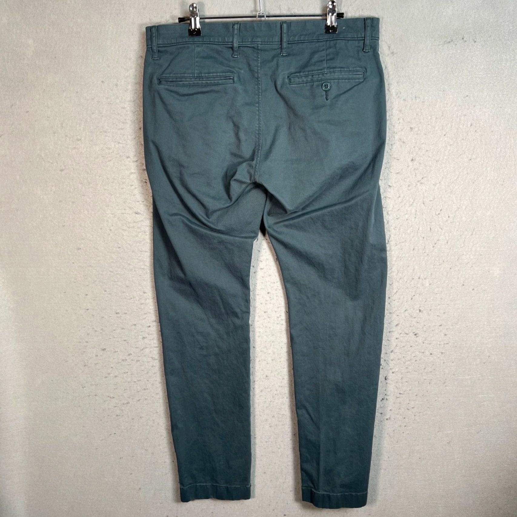 J.Crew J.CREW 484 Slim Fit Mens 31x30 Chino Pants Teal Blue Cotton Blend Slim Straight Front Vintage: No Size US 31 - 2 Thumbnail