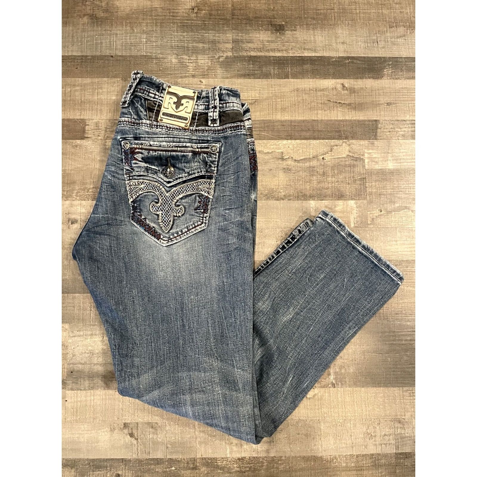 Vintage Rock Revival Mens Jeans 38 Fit - Blue Denim Size US 38 / EU 54 - 2 Thumbnail