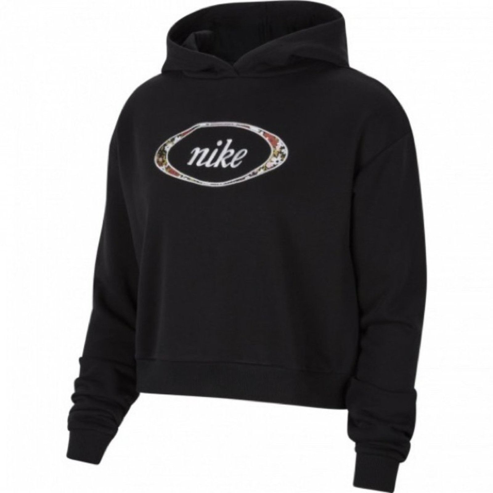 Nike Nike Black Floral Logo Pullover Hoodie Size M / US 6-8 / IT 42-44 - 5 Thumbnail