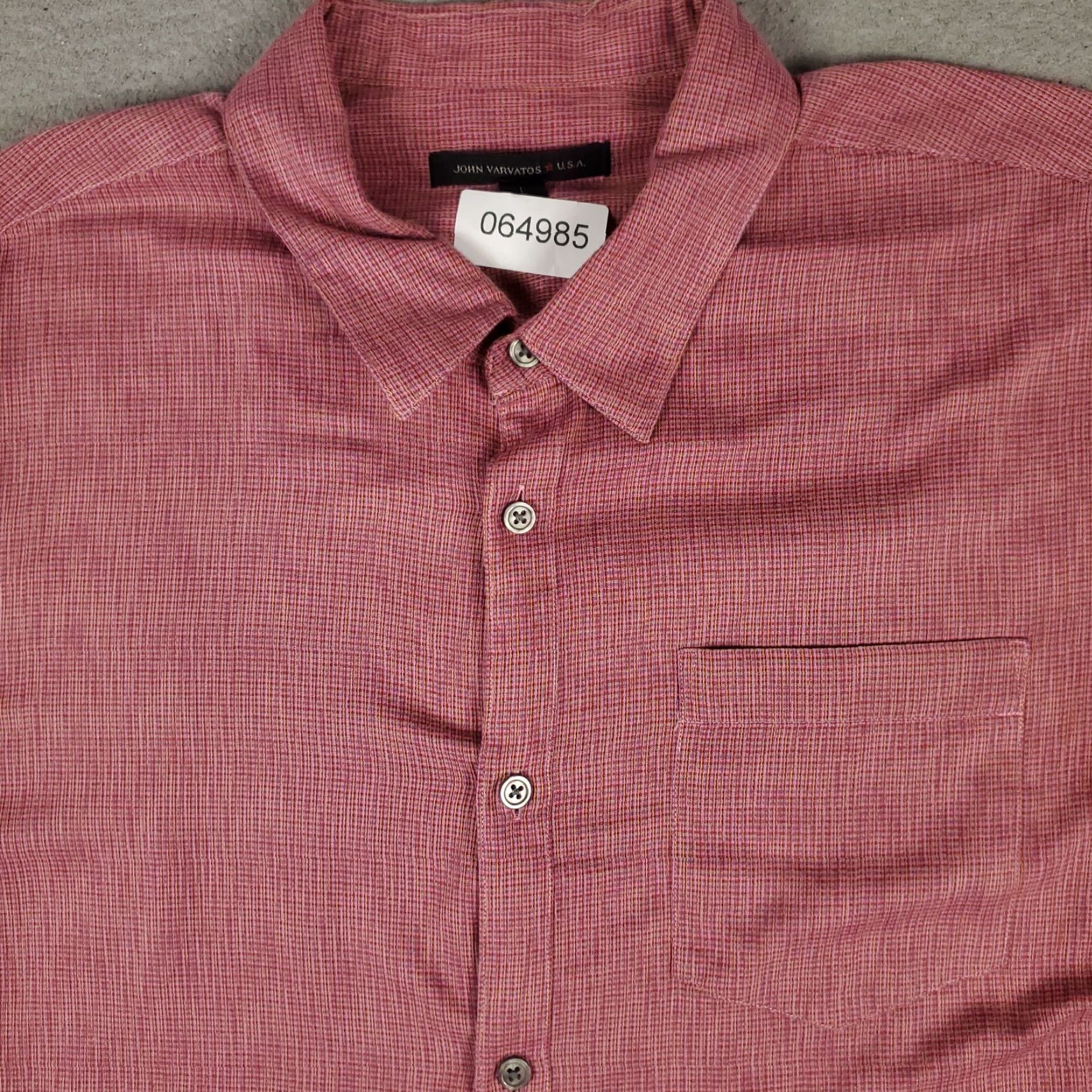 John Varvatos John Varvatos Shirt Mens L Red Button-Up Short Sleeve Casual Formal Vintage No Size US L / EU 52-54 / 3 - 2 Thumbnail