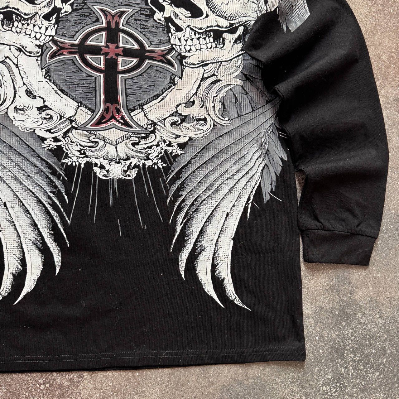 If Six Was Nine Avant Garde Affliction Style Y2K Goth Punk Long Sleeve Shirt Size M / US 6-8 / IT 42-44 - 7 Thumbnail