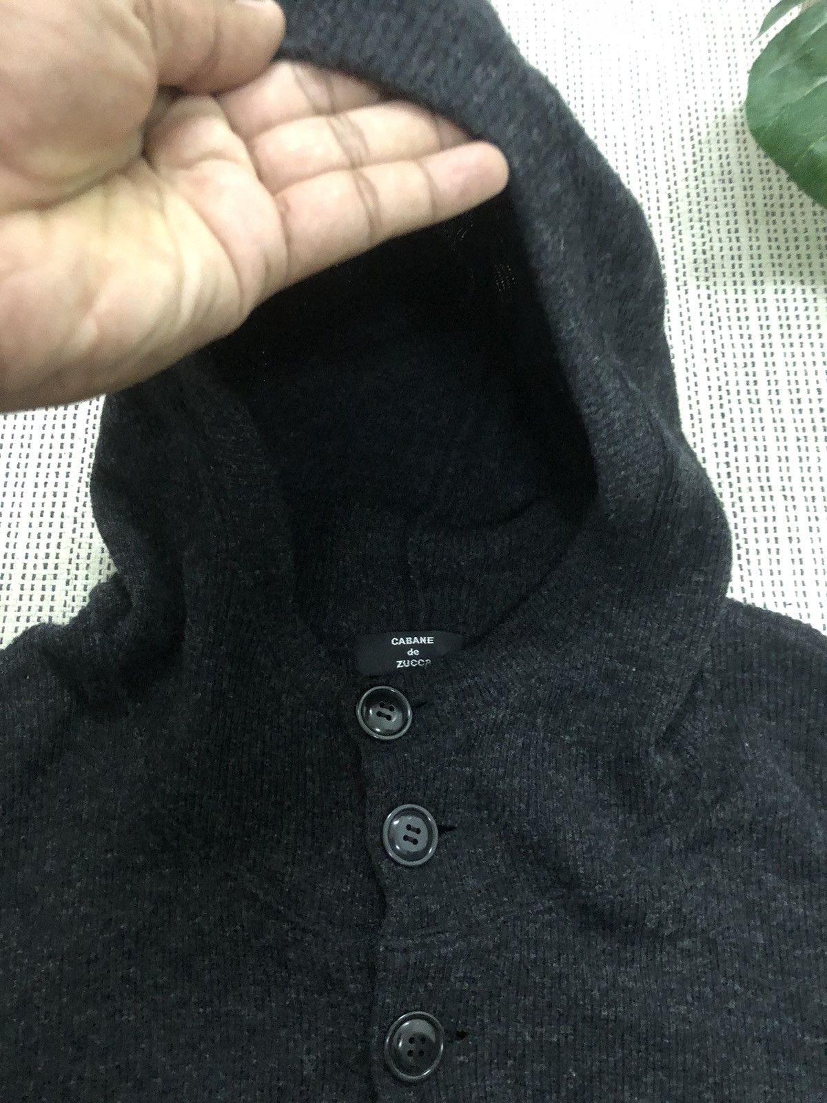 CABANE de ZUCCa × Issey Miyake × Japanese Brand CABANE DE ZUCCA BLACK KNIT SWEATER HOODED Size US M / EU 48-50 / 2 - 8 Thumbnail