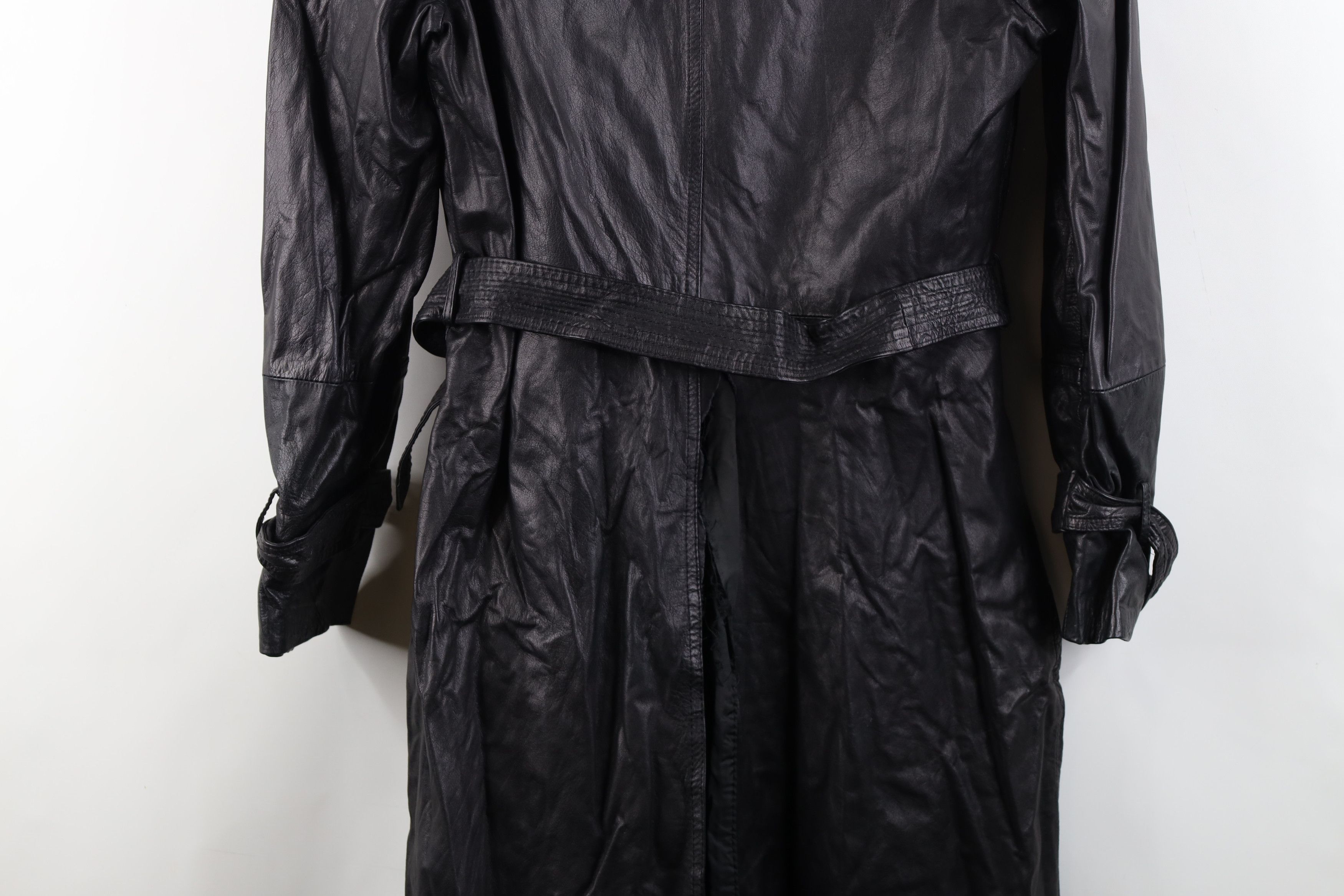 Vintage Vintage 70s Streetwear Belted Leather Trench Coat Jacket Size L / US 10 / IT 46 - 16 Thumbnail