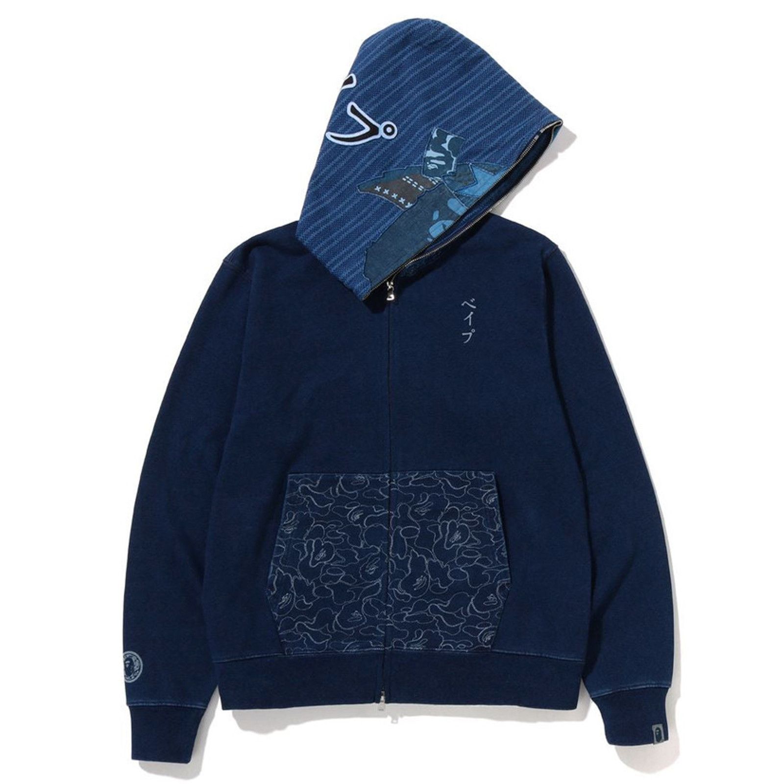 Bape Bape Samurai Shark Indigo Full-Zip Hoodie Size Large Size US L / EU 52-54 / 3 - 2 Thumbnail