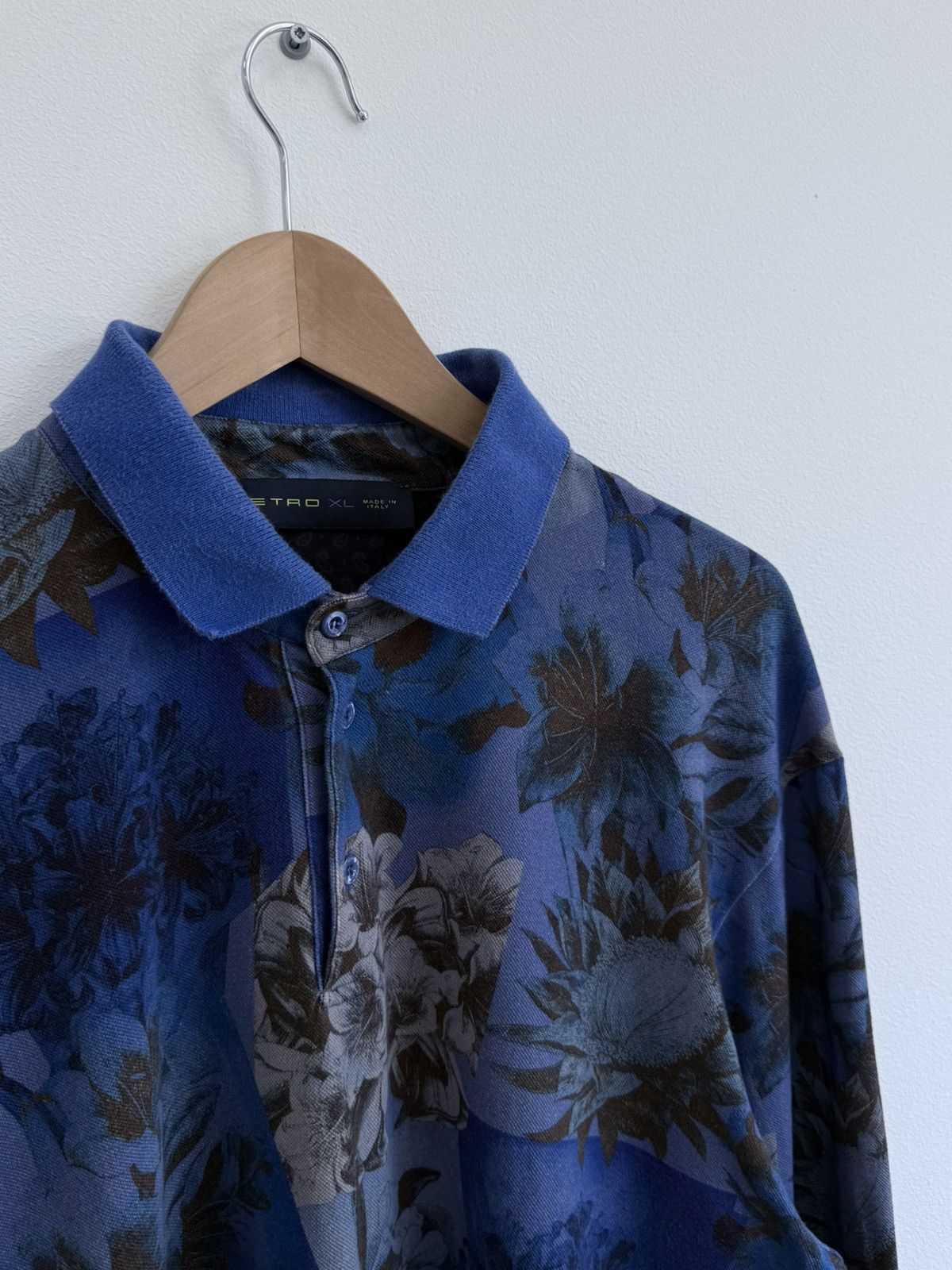 Etro Etro Floral Long Sleeve Polo Shirt Size US XL / EU 56 / 4 - 2 Thumbnail