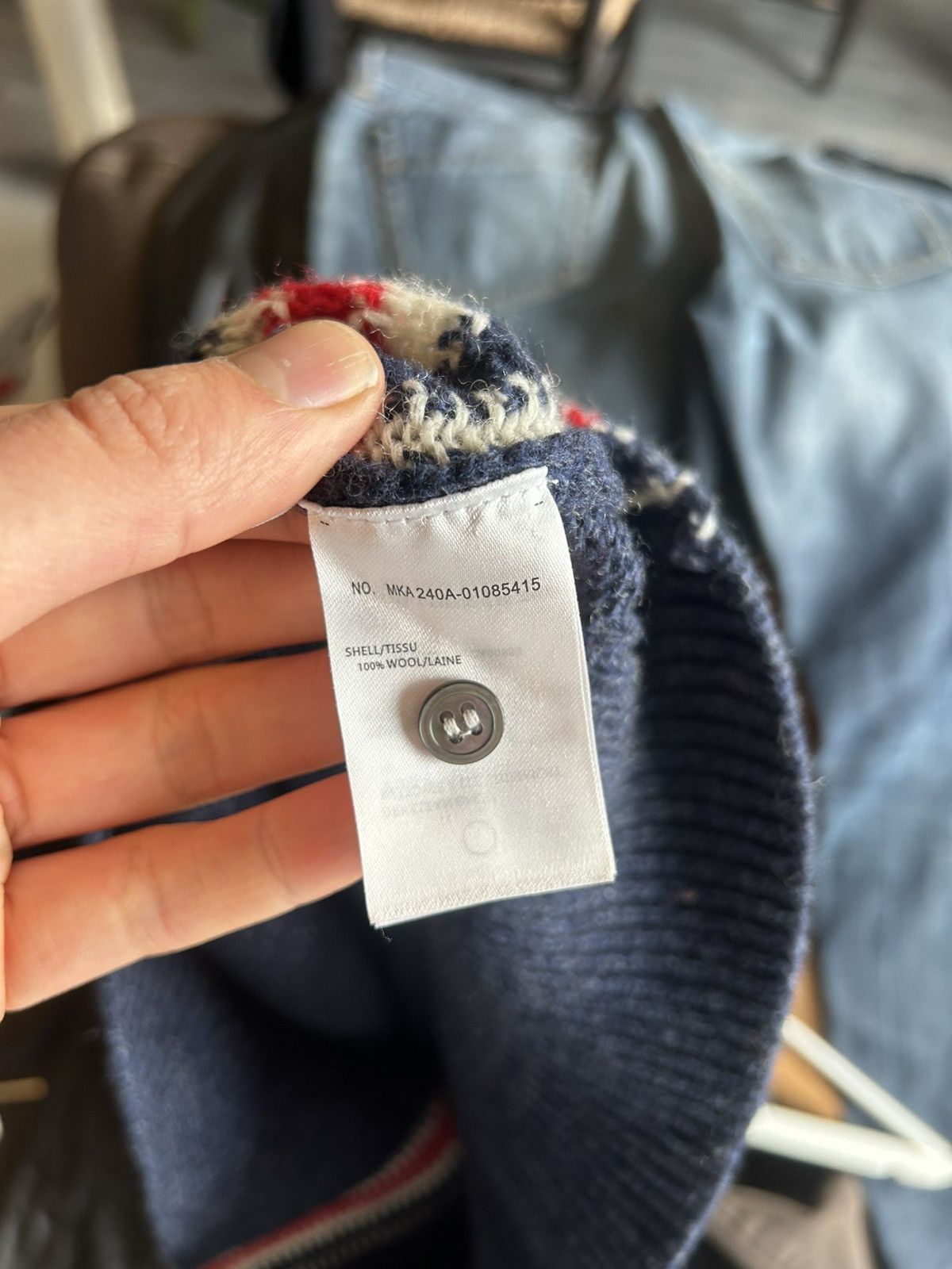 Thom Browne Navy Wool Sweater with Tricolor Details Size US S / EU 44-46 / 1 - 14 Thumbnail