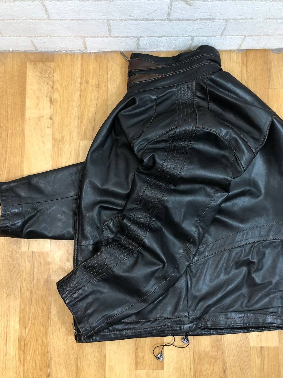 Genuine Leather 90s genuine leather gray boxy bomber jacket avant garde Size US L / EU 52-54 / 3 - 6 Thumbnail