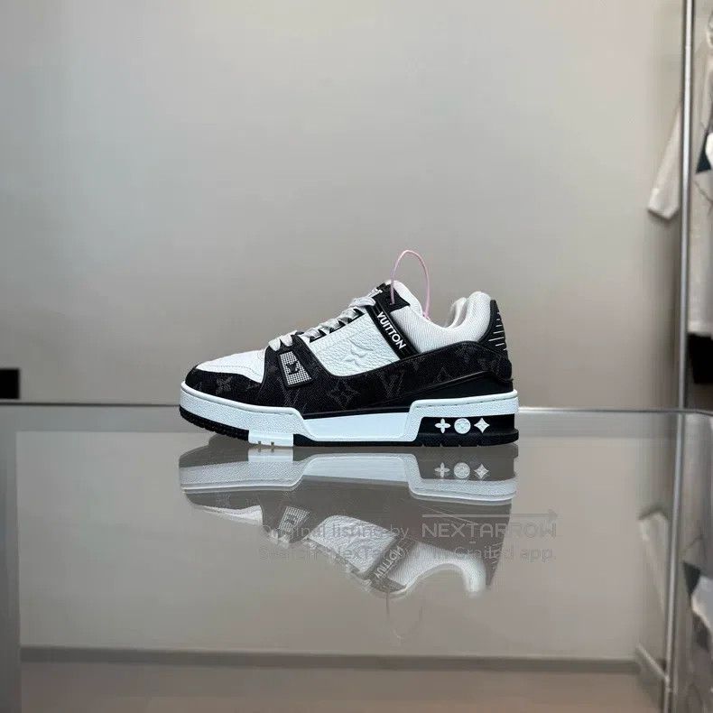 Louis Vuitton Louis Vuitton Trainer 24 New Black and White Denim shoes Size US 5.5 / IT 35.5 - 2 Thumbnail