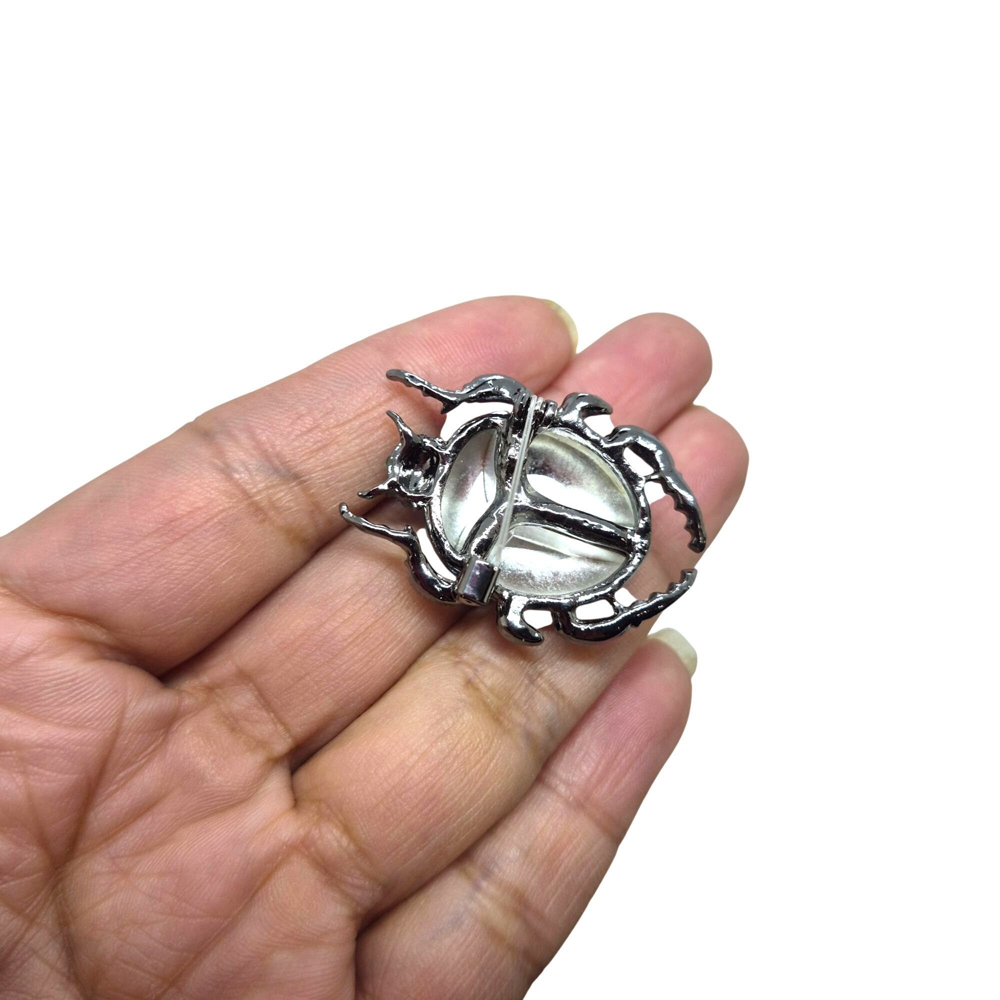 Other Scarab Beetle Animal Brooch Refined Pin Blue Rhinestones Ins Size ONE SIZE - 3 Thumbnail