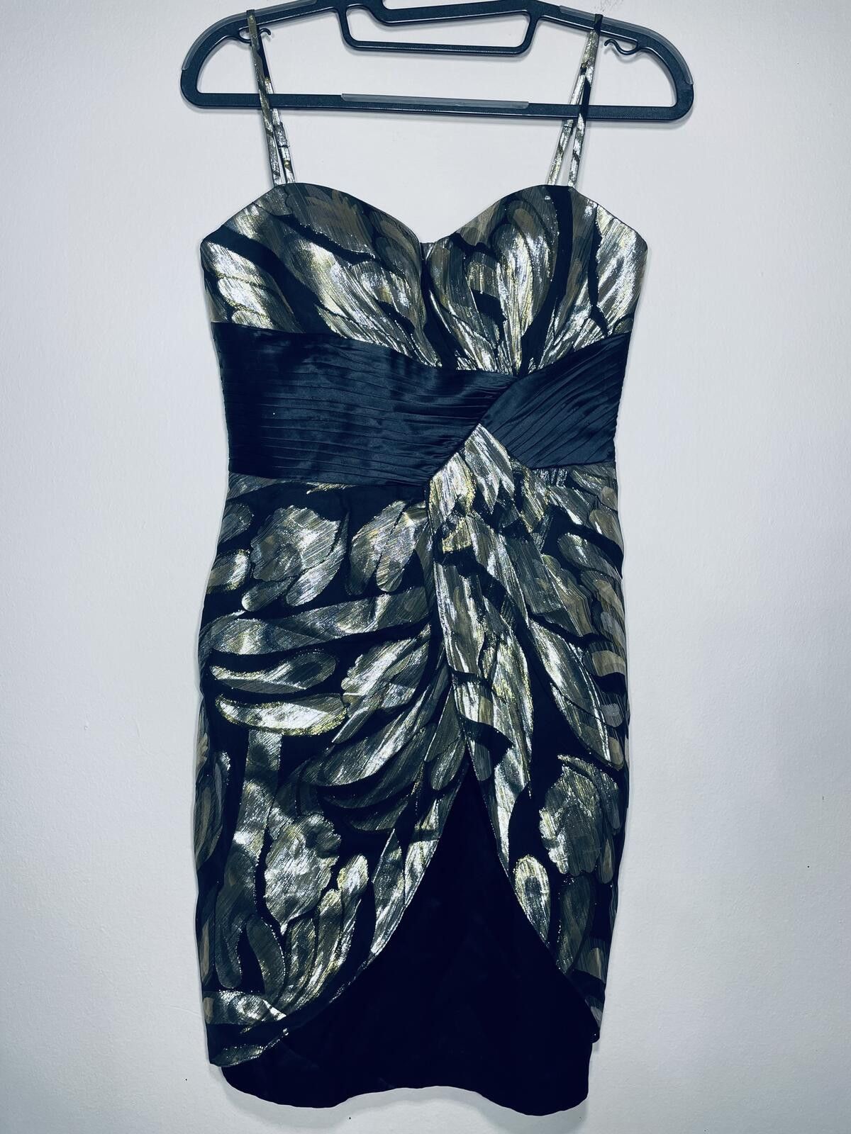 Other Aidan Mattox Metallic Silk Cocktail Mini dress formal Sz 4 Size S / US 4 / IT 40 - 1 Thumbnail
