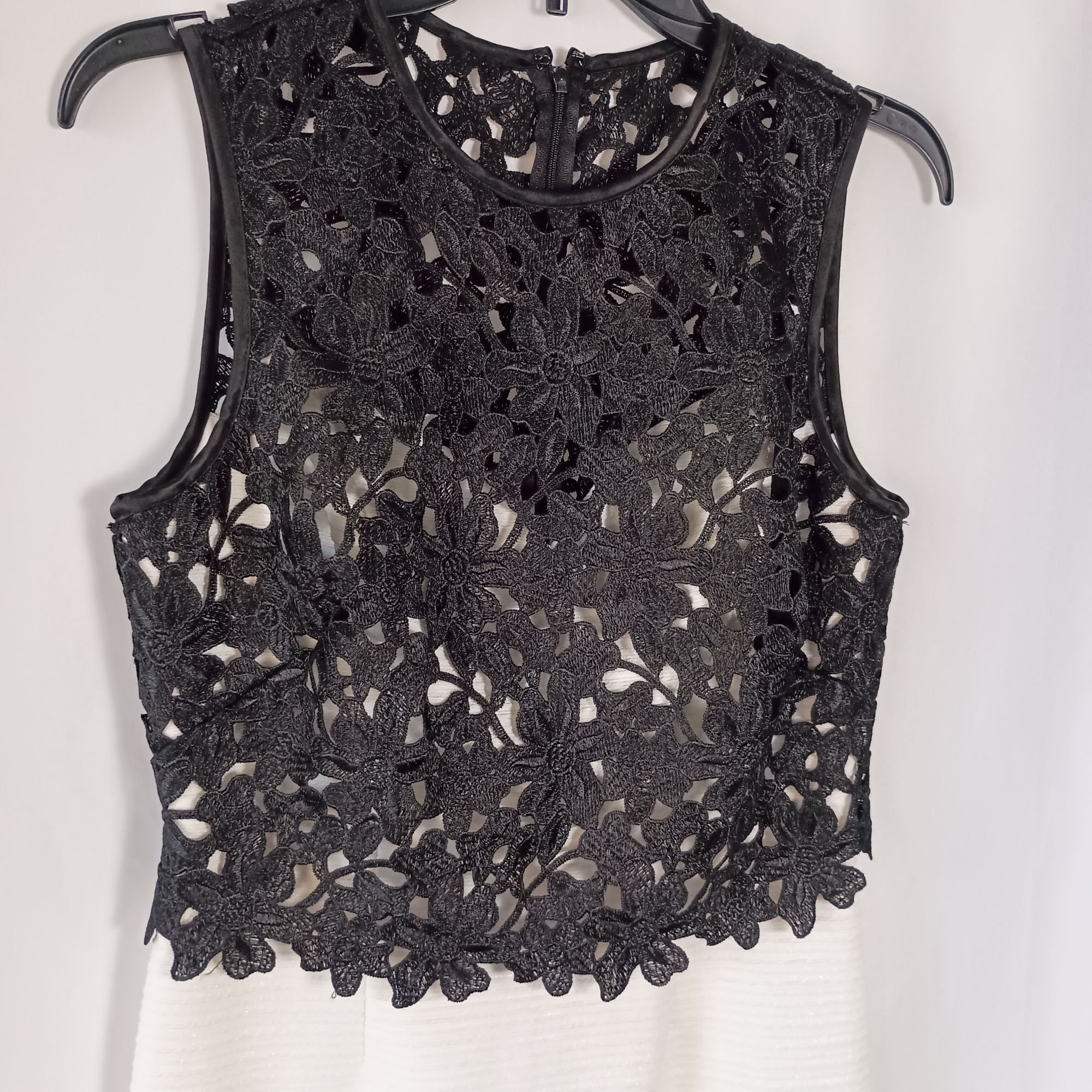 Other Joanna Chen New York Black Lace Overlay Cocktail Party Dress Size M / US 6-8 / IT 42-44 - 2 Thumbnail