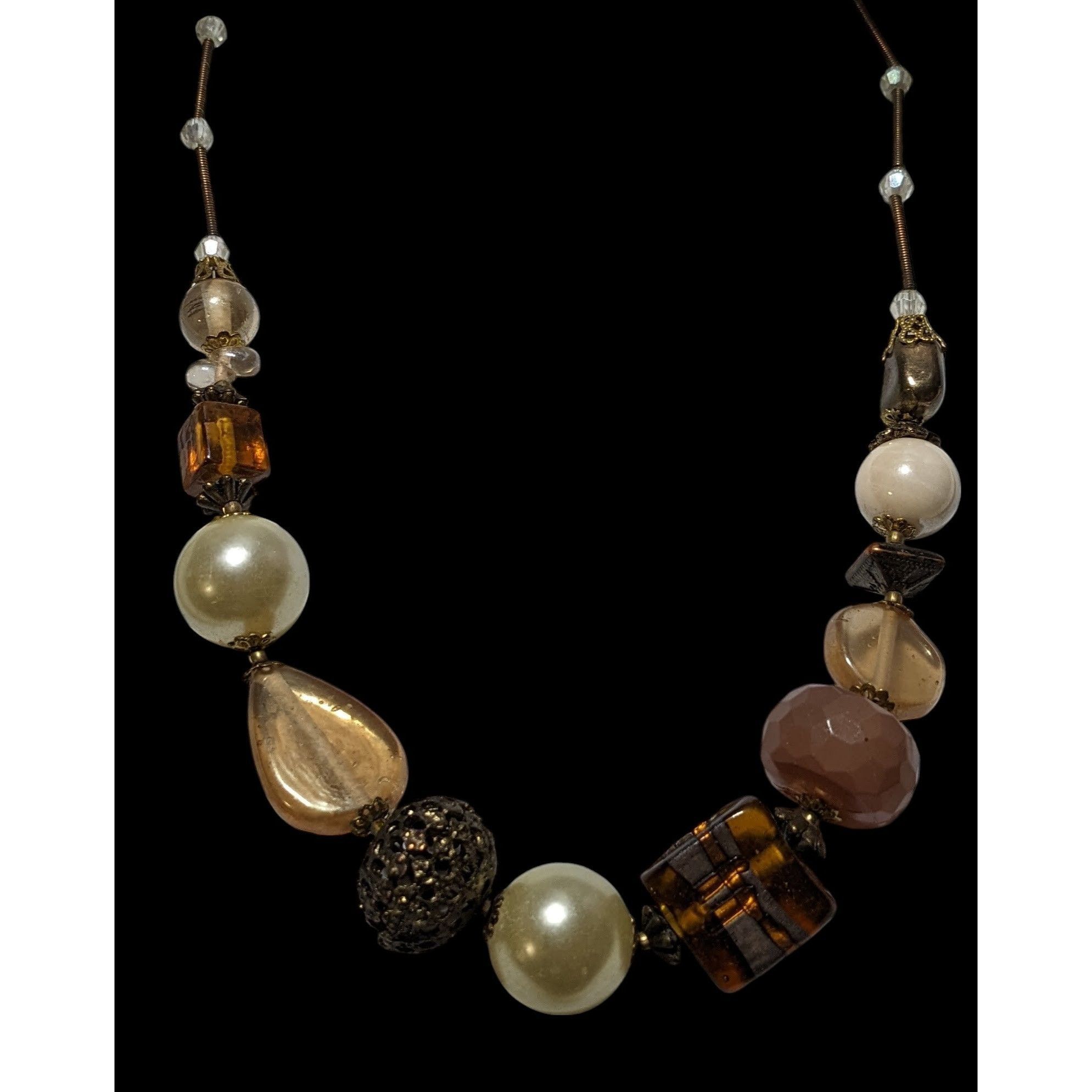 Other Vintage Mixed Medial Gold Chunky Beaded Necklace Size ONE SIZE - 2 Thumbnail