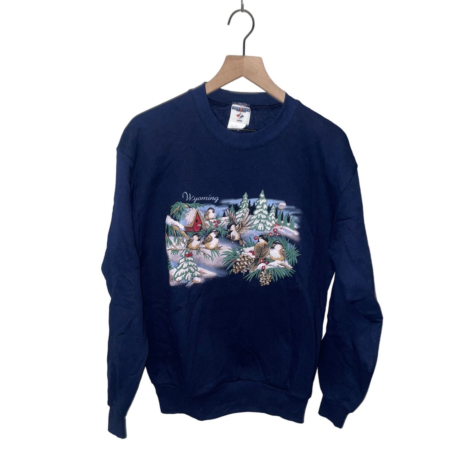 Jerzees Vintage Wyoming Sweatshirt Snow Crewneck Winter VTG 90s M Size US M / EU 48-50 / 2 - 1 Thumbnail