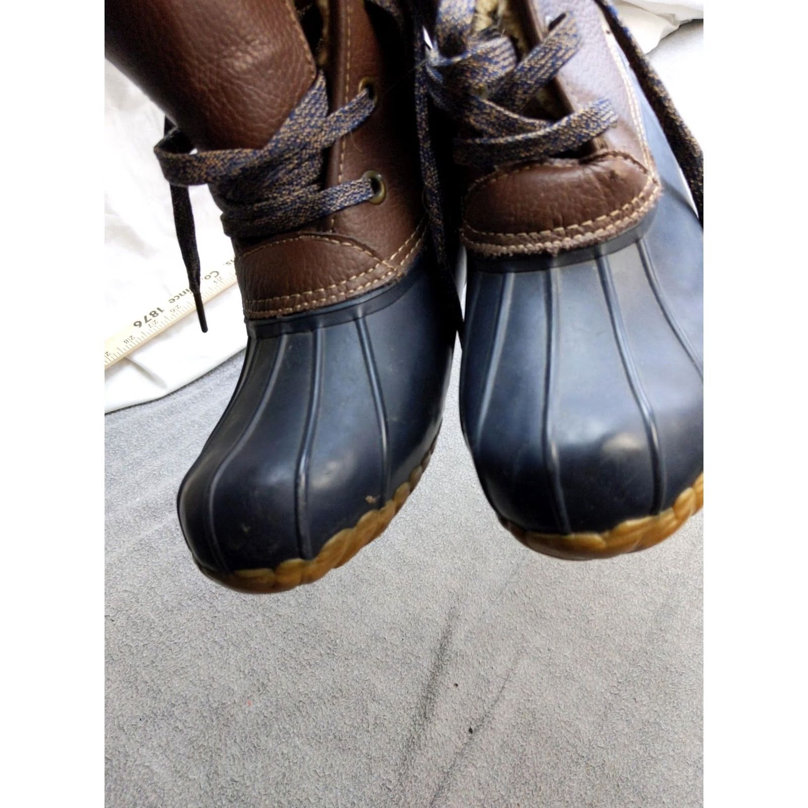 Vintage Sporto Womens Snow Boots Size 9 Brown Leather Duck Ankle Faux Fur Winter Leather Upper Faux Fur Lined Slip Resistant Size US 9 / IT 39 - 7 Thumbnail