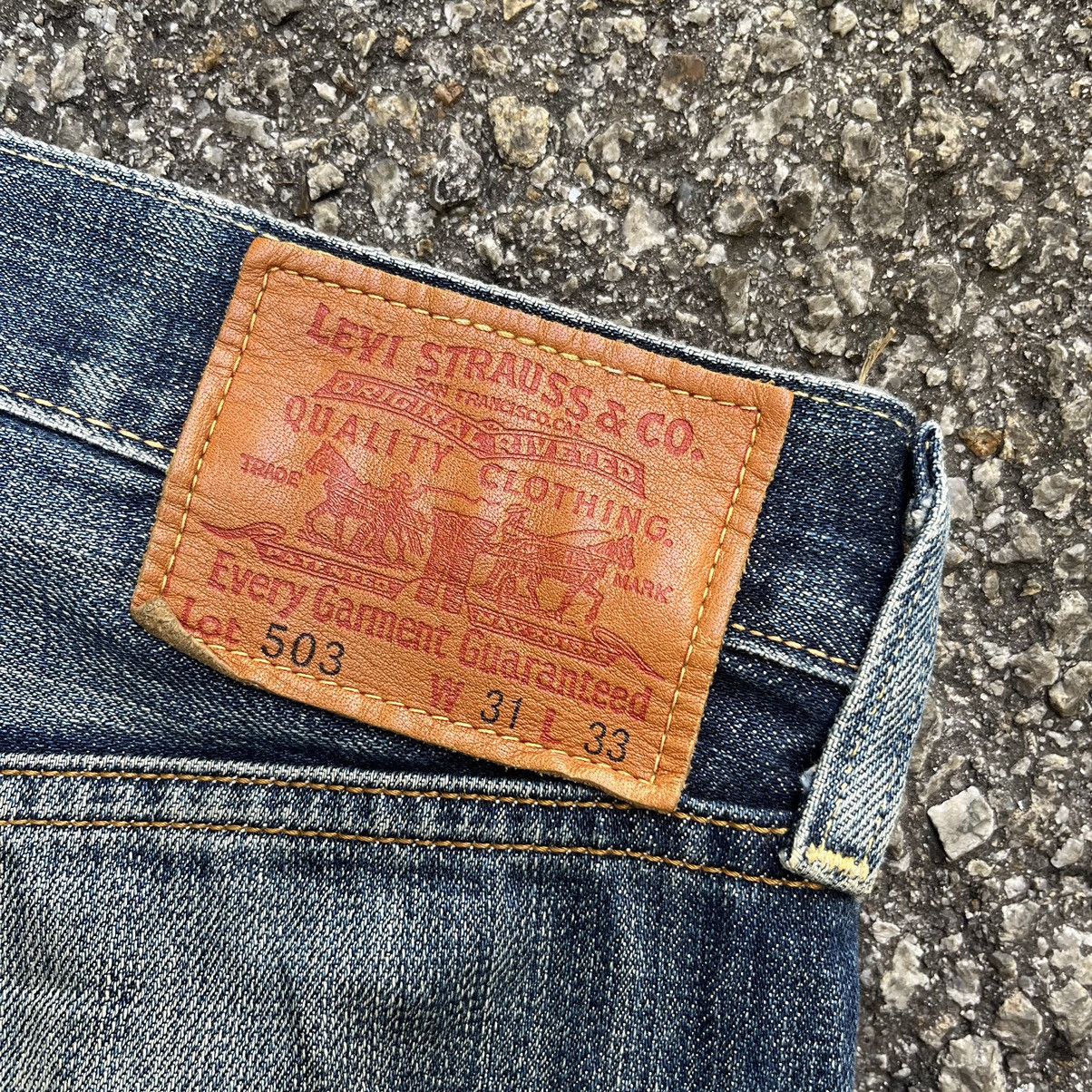 Levi's Vintage Levis 503 Redline Distressed Jeans Rusty Wash Denim Size US 31 - 16 Thumbnail