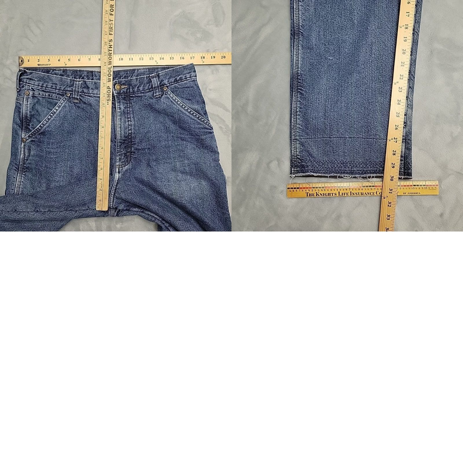 Wrangler Wrangler Jeans Men 34x34 (34x30) Blue Denim Lined Baggy Carpenter Cargo Workwear Size US 34 / EU 50 - 9 Thumbnail