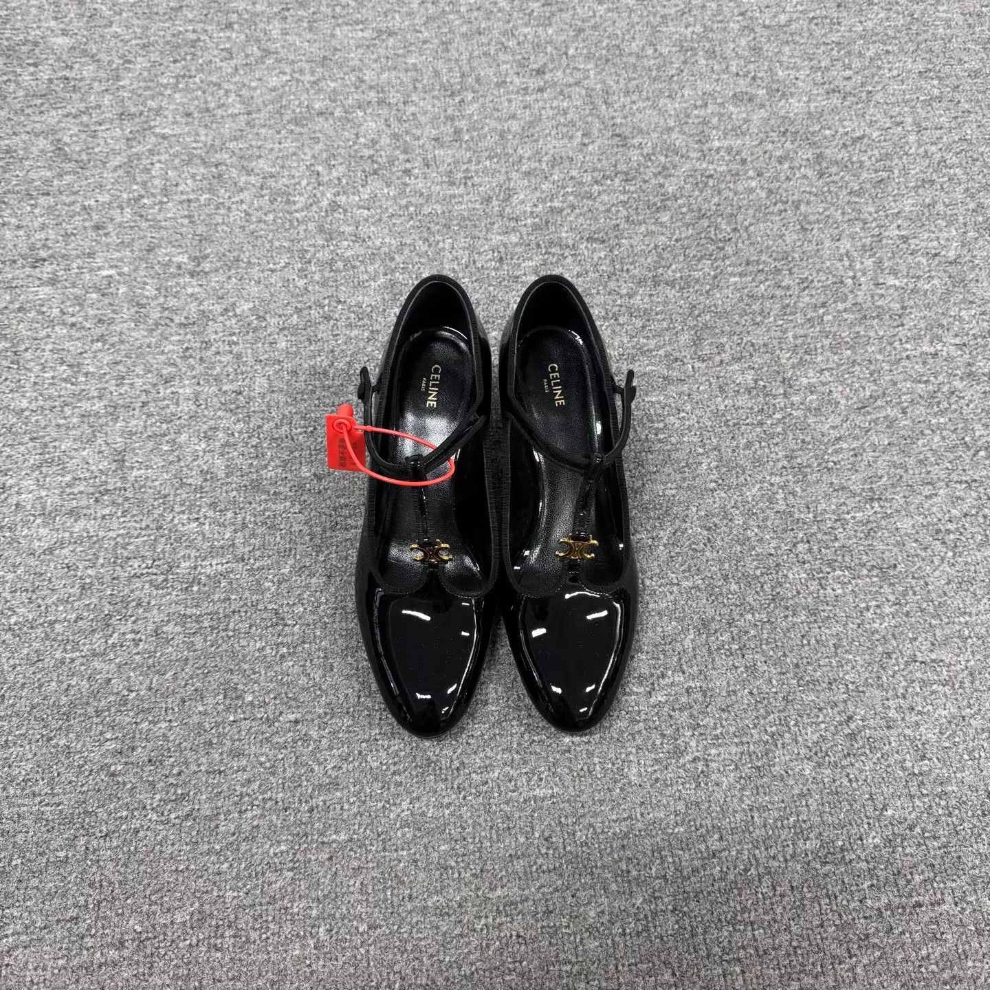 Celine Celine Arc de Triomphe Black Patent Block Heel MJ Size US 4.5 / IT 34.5 - 2 Thumbnail