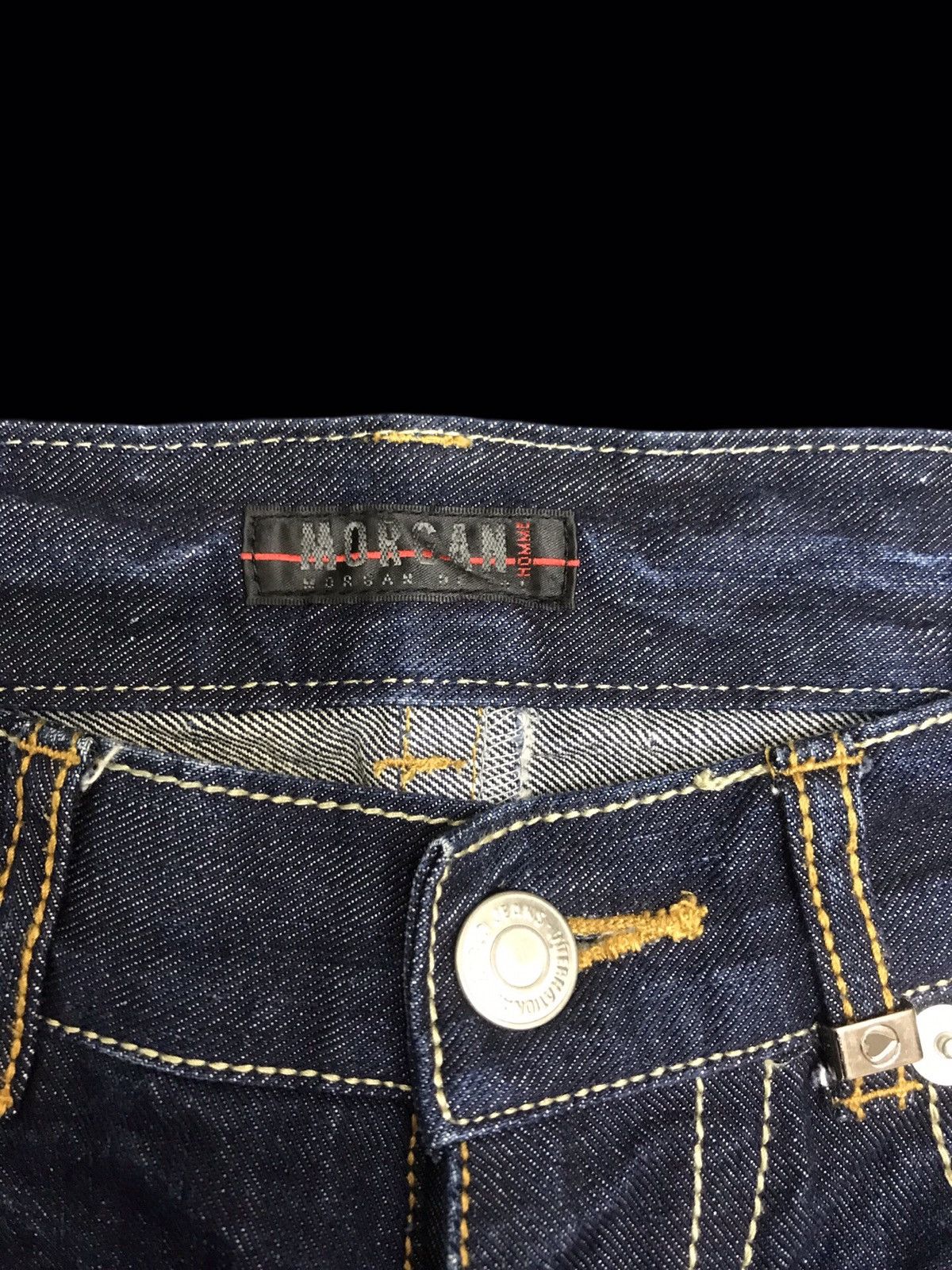 Designer × Japanese Brand × Morgan Homme 💥DENIM ART💥MORGAN HOMME SICK DOPE FADES CURVED DENIM F173 Size US 31 - 5 Thumbnail