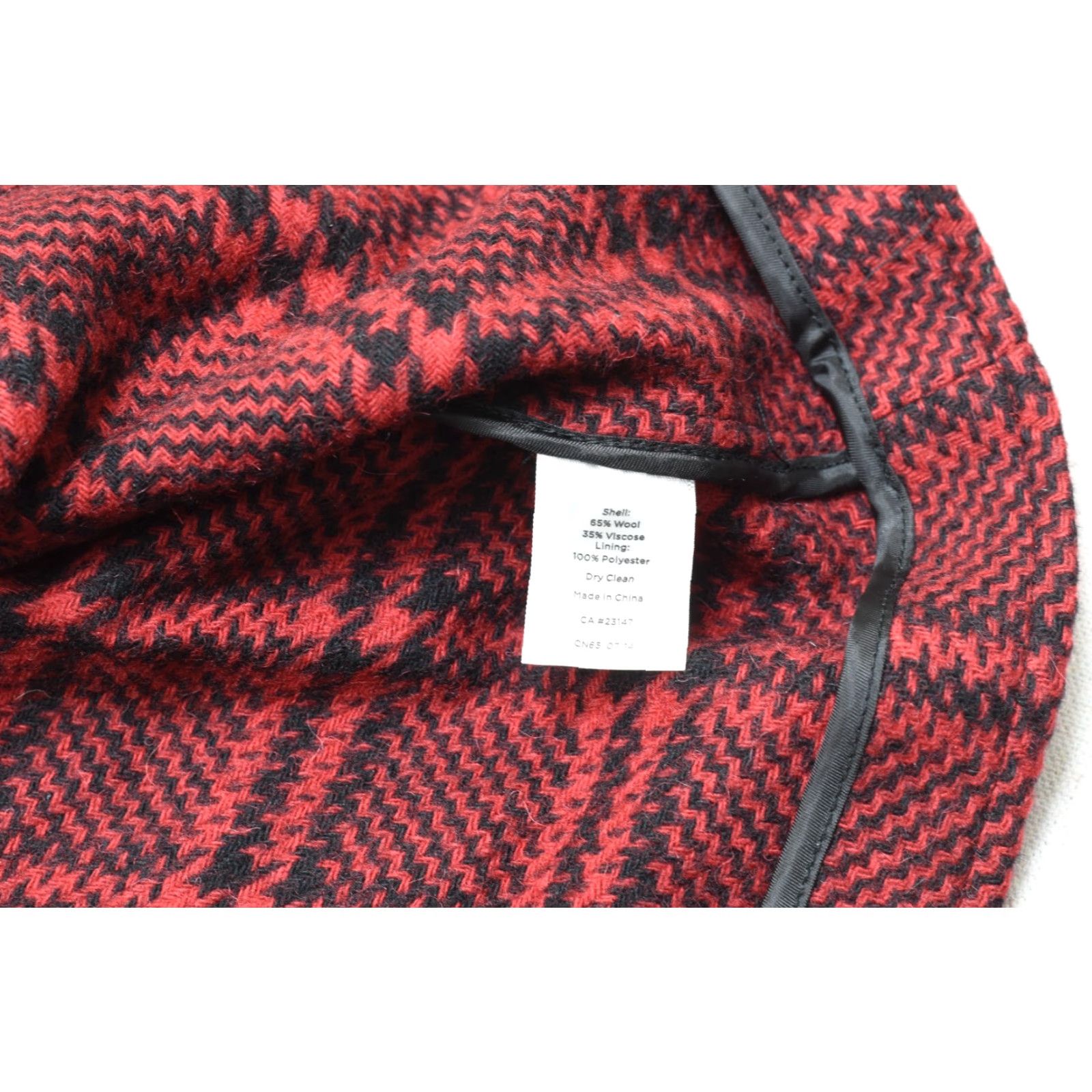 Talbots Talbots Blazer Jacket Wool Blend Houndstooth Plaid Two Button Red Regular Women XS-4 Size S / US 4 / IT 40 - 6 Thumbnail