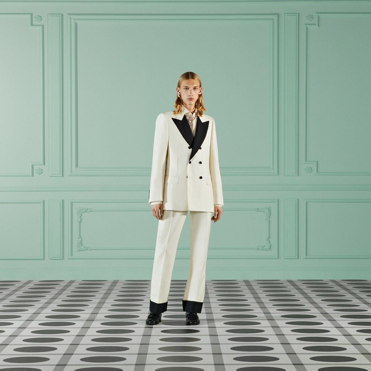 Gucci o1s1wg110225 Wool Mohair Formal Jacket in Light Beige Size US L / EU 52-54 / 3 - 6 Thumbnail