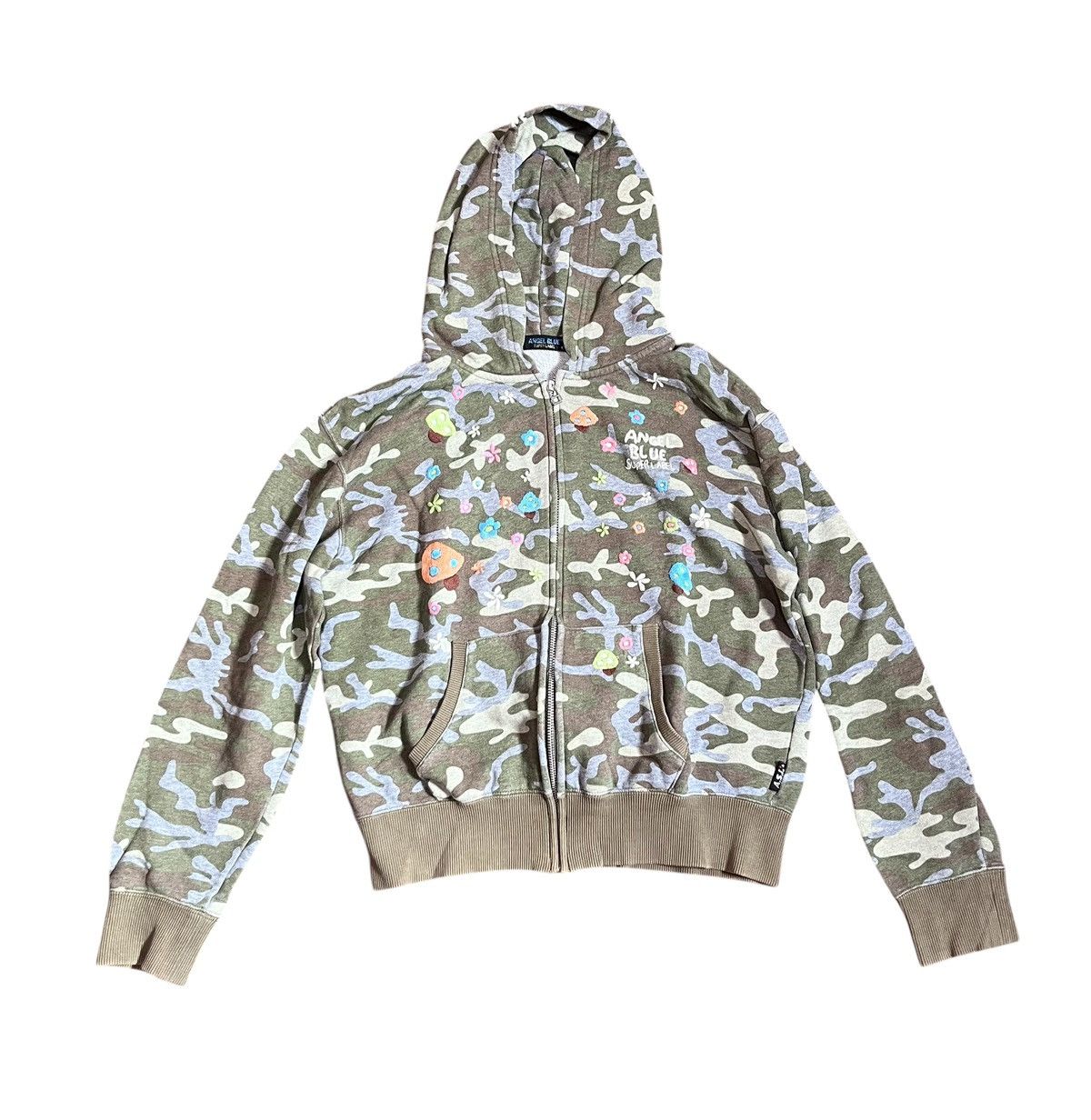 Angel Blue Vintage angel blue camo patched zip hoodie Size US L / EU 52-54 / 3 - 6 Thumbnail
