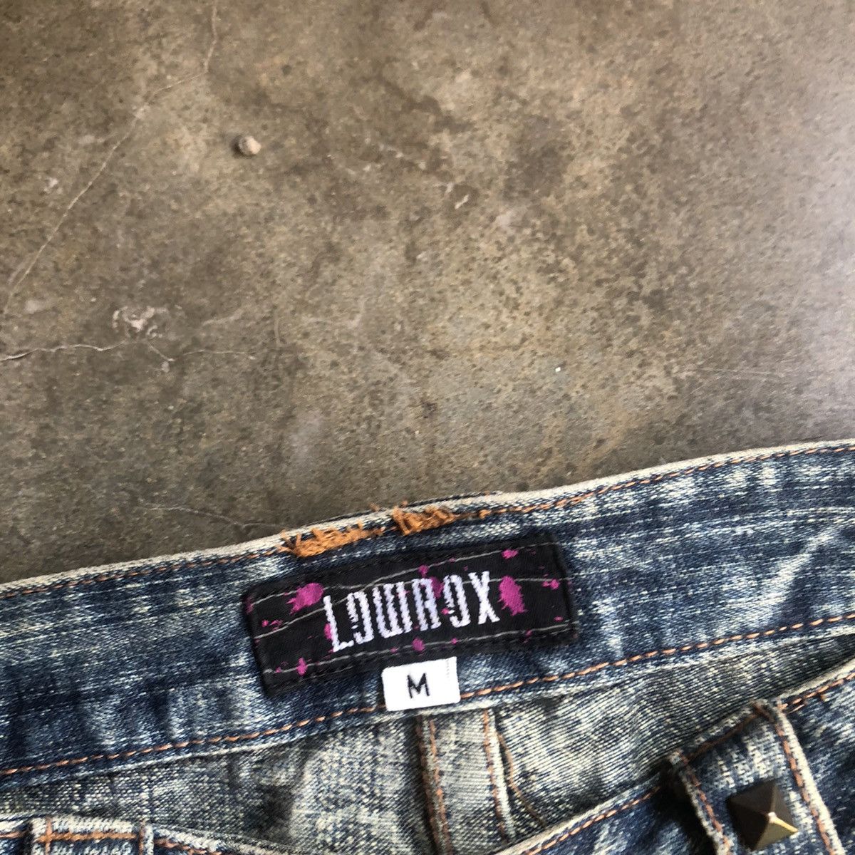 Japanese Brand × LOWBOX Lowbox Punk Stayle Flare Jeans 🍒 Size US 31 - 6 Thumbnail