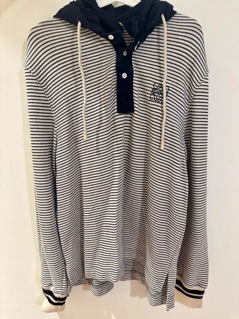 LOEWE Cross striped hoodie