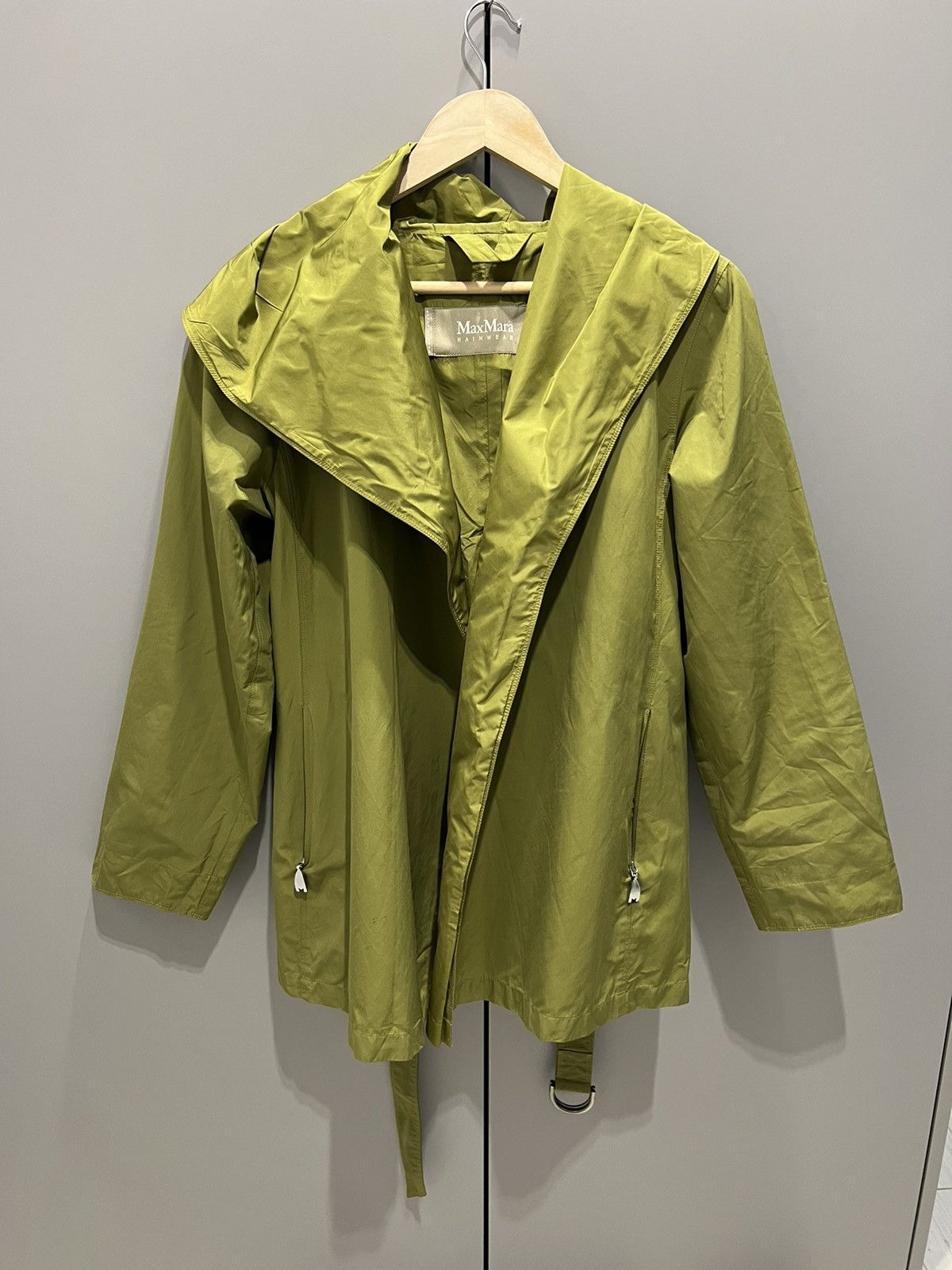 Max Mara Max Mara Rainwear Green Belted Wrap Coat Open Front Jacket Size M / US 6-8 / IT 42-44 - 1 Thumbnail