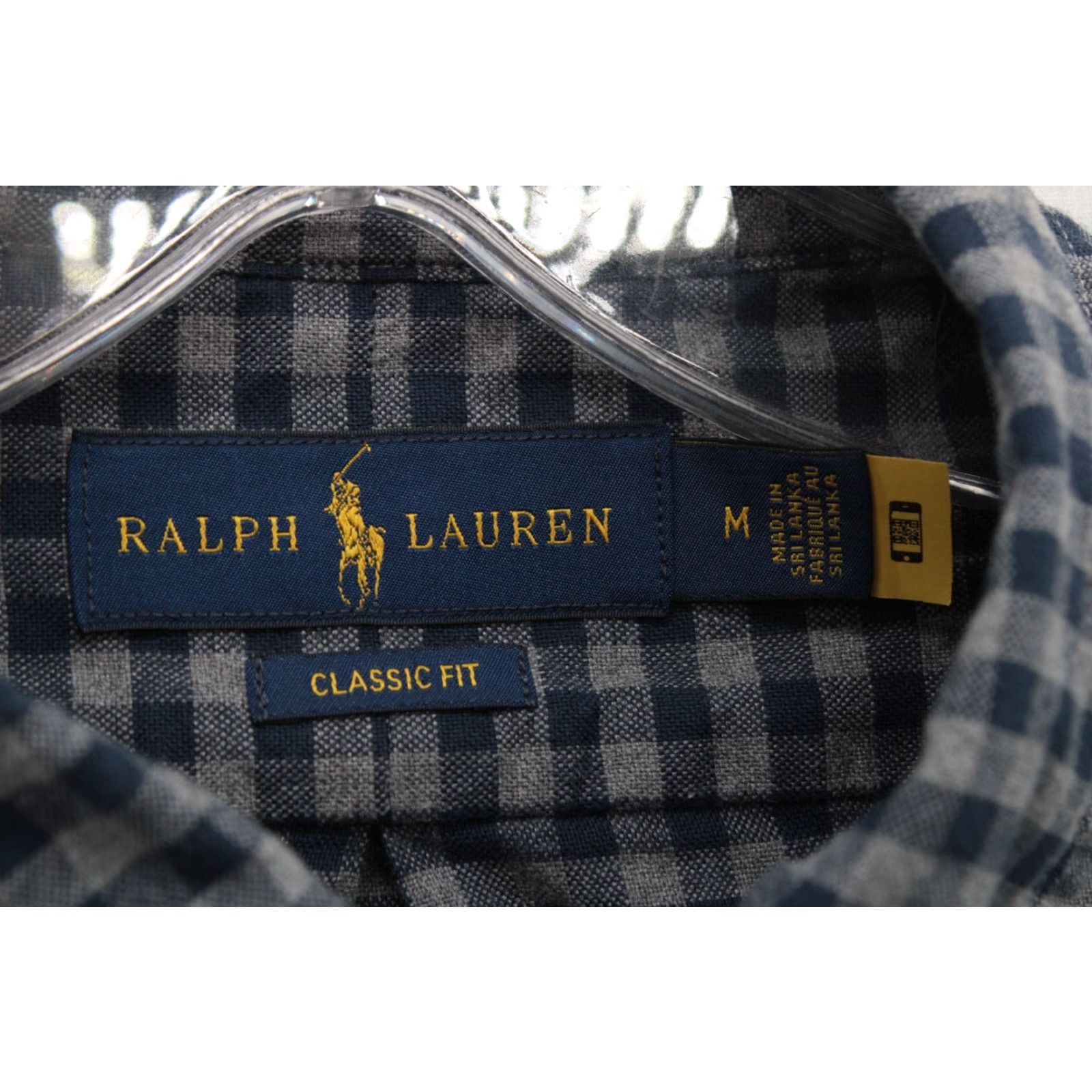 Polo Ralph Lauren Ralph Lauren Shirt Men's Medium Blue Gray Gingham Plaid Classic Fit Long Sleeve Shirt Size US M / EU 48-50 / 2 - 5 Thumbnail