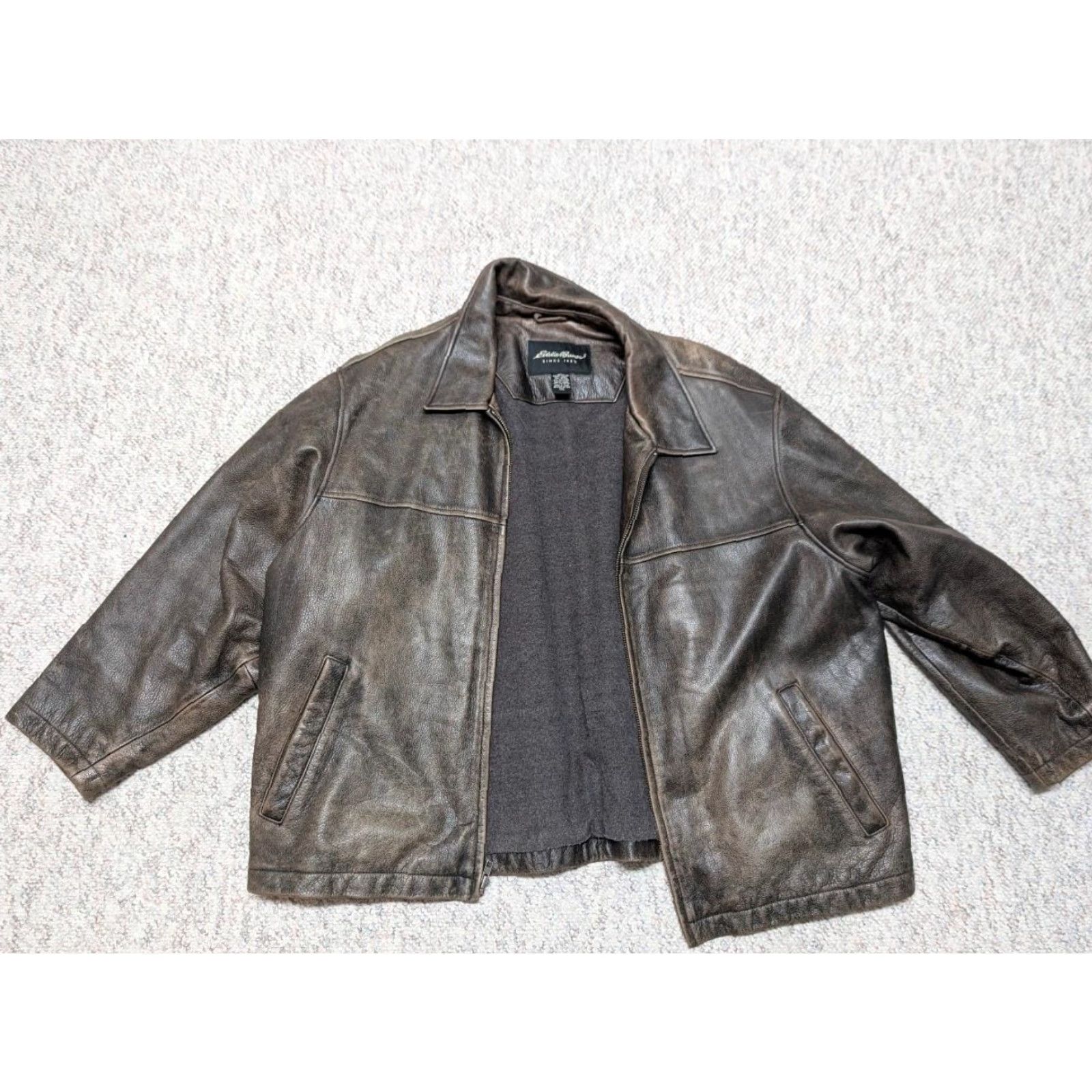 Eddie Bauer VINTAGE Eddie Bauer leather jacket Women's 2XL brown motorcycle jacket Plus Sized Cowhide Leather patina broke-in 90s Size XXL / US 16-18 / IT 52-54 - 3 Thumbnail