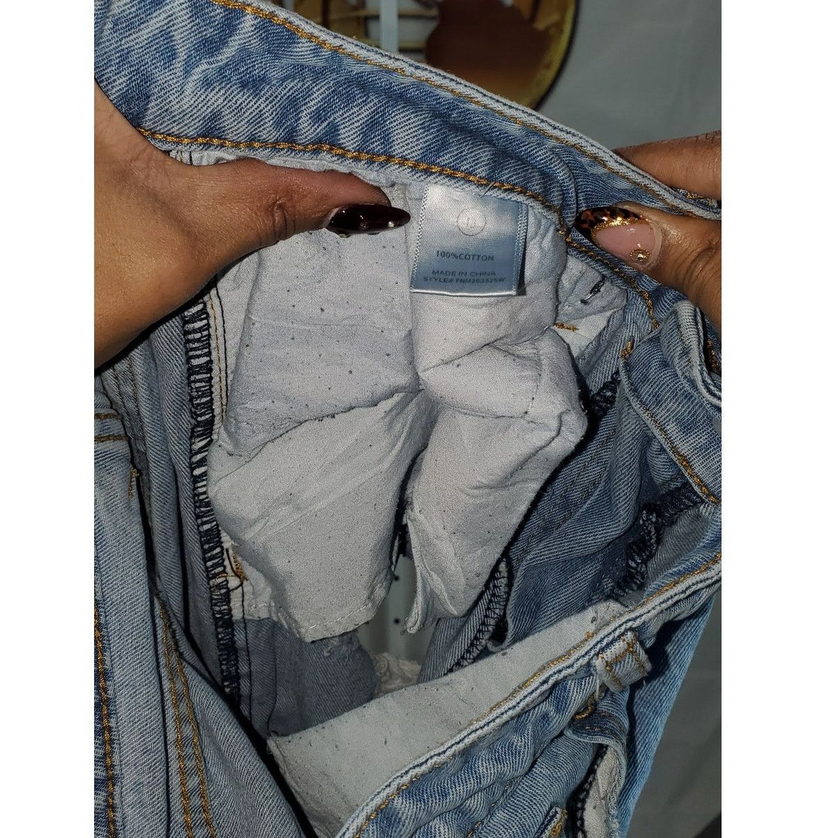 Other Fashion Nova Women Blue Distressed Ripped Denim Jeans 13 Size 36" / US 14 / IT 50 - 5 Thumbnail