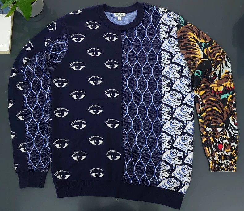 Kenzo KENZO Knitted sweater in patchwork Size US S / EU 44-46 / 1 - 5 Thumbnail