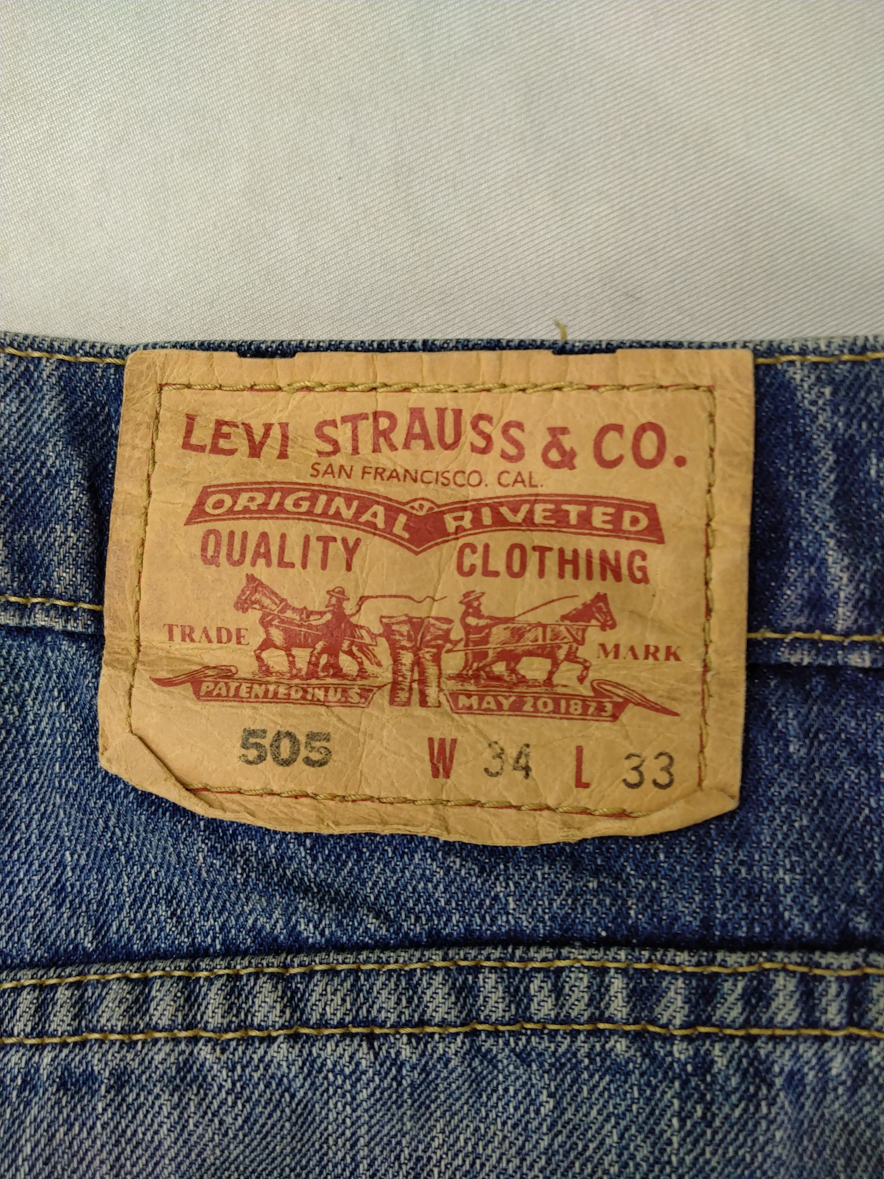 Levi's Blue Levi's 505 Distressed Denim 33x29.5 -JN192 Size US 33 - 12 Thumbnail