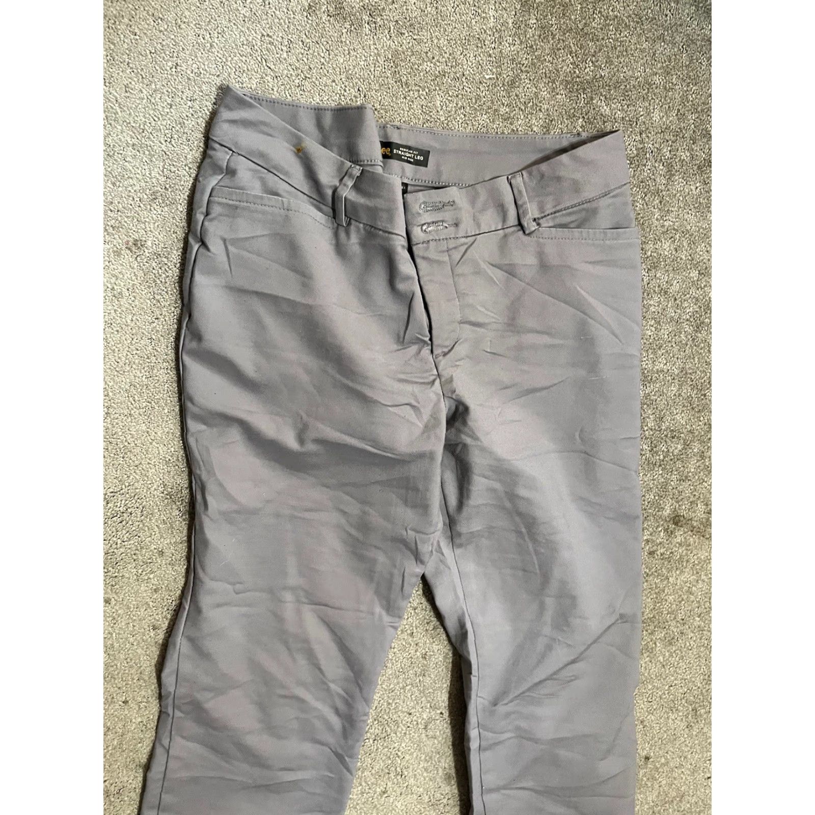 Lee Lee Women’s Pants - Regular Fit Straight Leg Mid Rise Gray 12S Formal Trim Shaping Button Zip Flat Front Twill Polyester Size 34" / US 12 / IT 48 - 2 Thumbnail