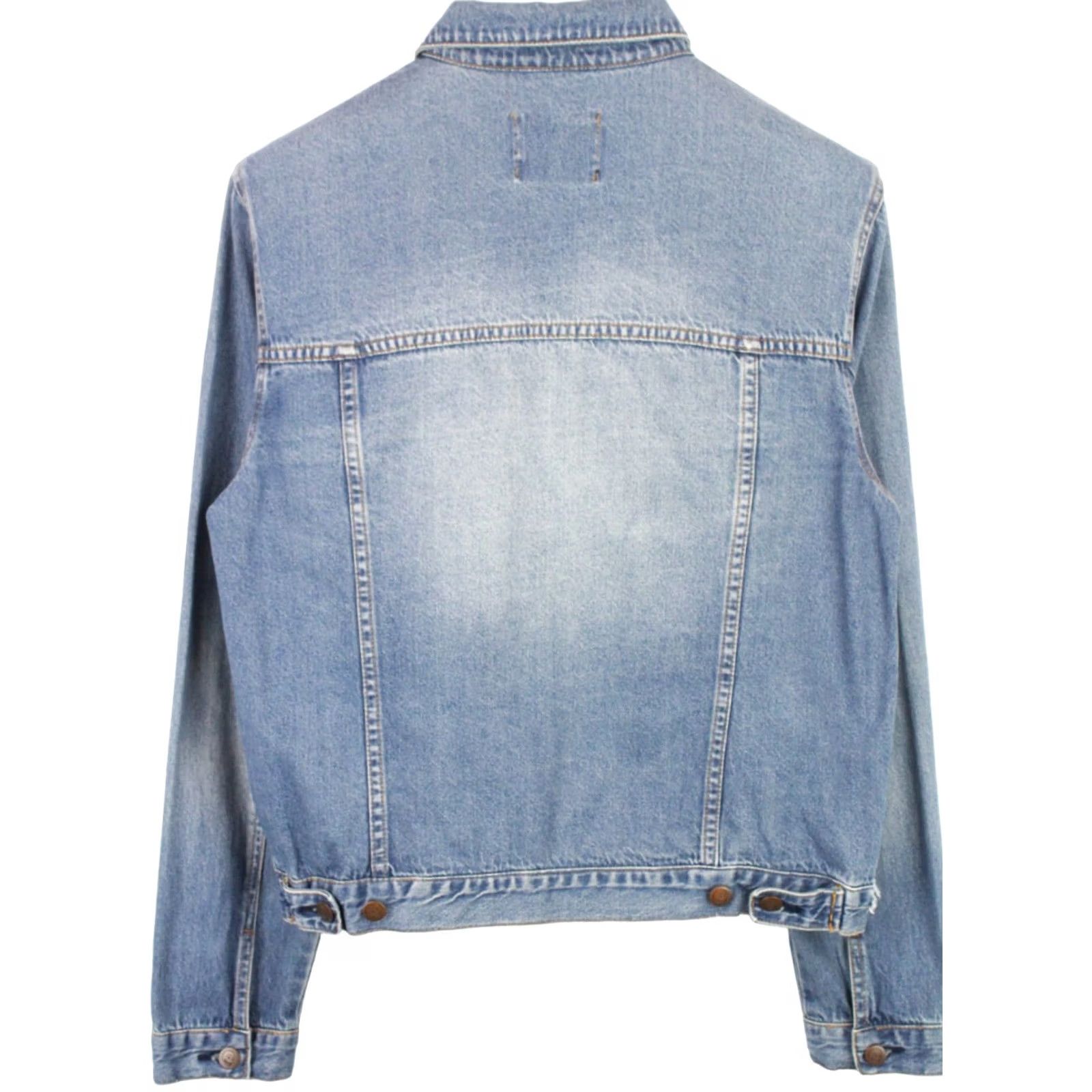 Cheap Monday Cheap Monday Tobias Jeans Jacket Men's LARGE Denim Button Up Fade Effect Blue Size US 33 - 2 Thumbnail