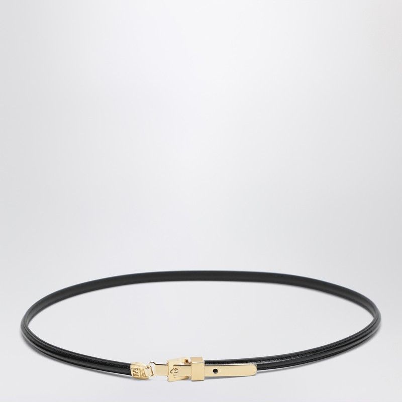 Fendi Fendi Ff Black Leather Belt Size ONE SIZE - 1 Thumbnail