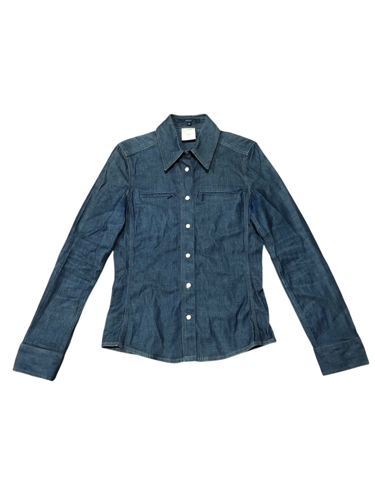 Gucci × Vintage Vintage Gucci Denim Shirt By Zamasport Size S / US 4 / IT 40 - 1 Thumbnail