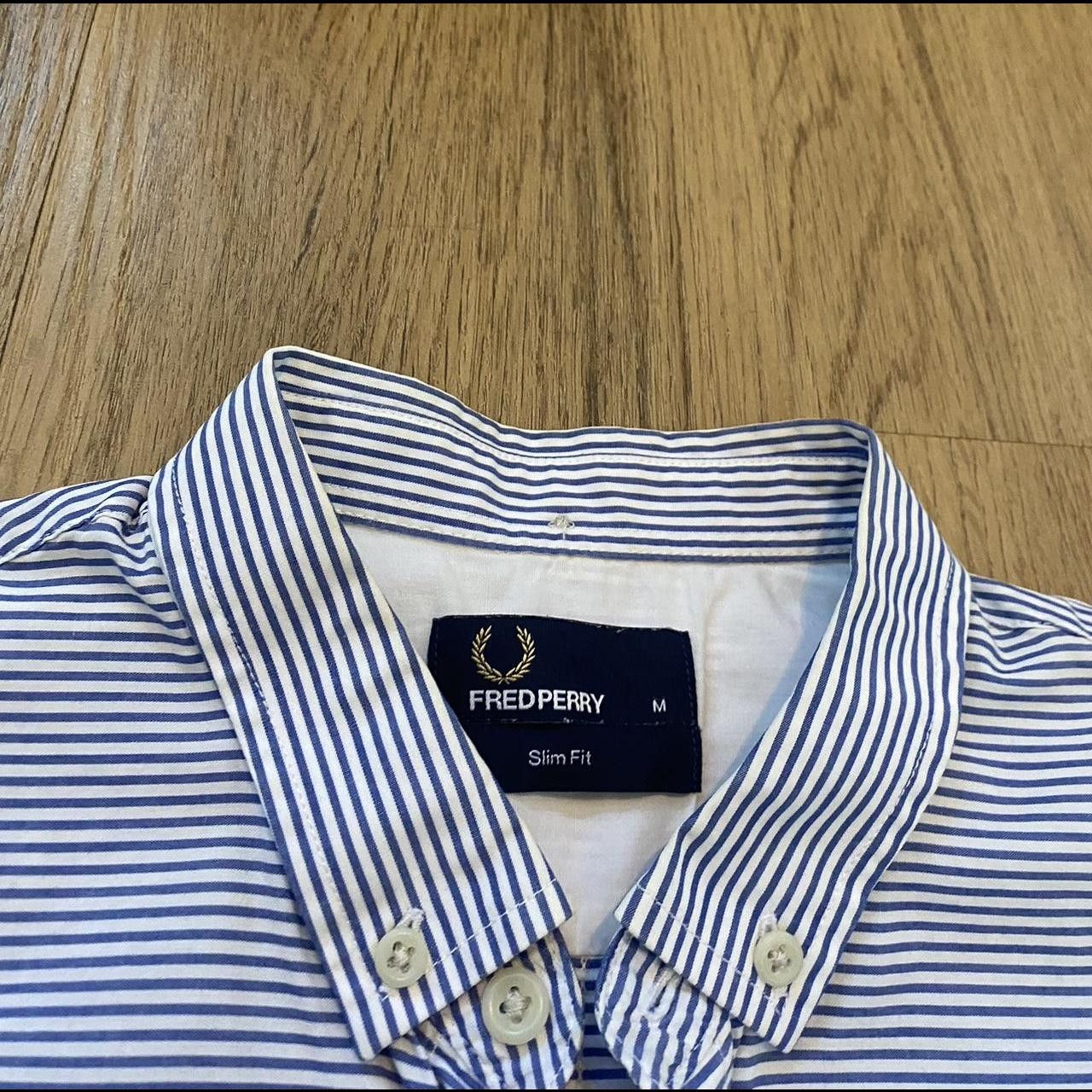 Fred Perry Fred Perry blue and white striped button up shirt Size US M / EU 48-50 / 2 - 4 Thumbnail