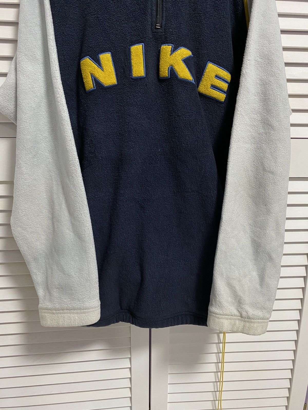Nike × Vintage Vintage Fleece Sweater NIKE Big Knit Logo Sherpa style Size US L / EU 52-54 / 3 - 4 Thumbnail