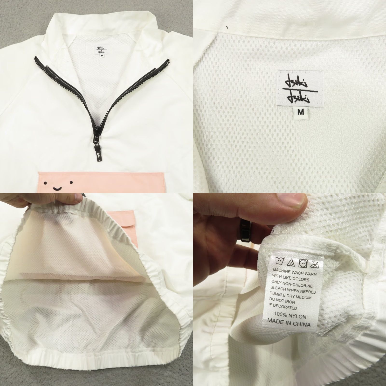 Market VINTAGE Tsuki Market Jacket Men Medium White 1/4 Zip Kangroo Pouch PewDiePie Merch Felix Jacket Size US M / EU 48-50 / 2 - 7 Thumbnail