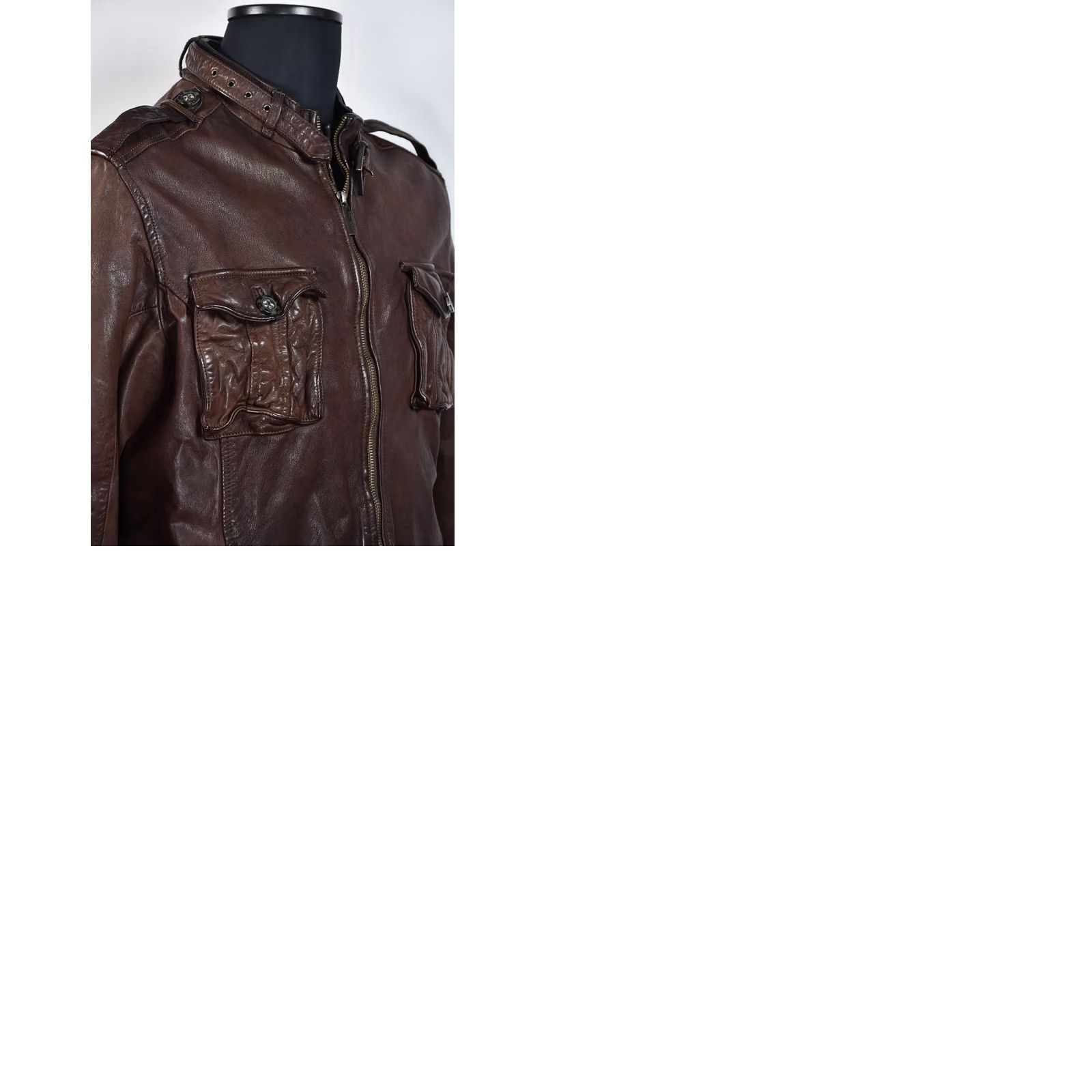 Vintage MATINIQUE Wesley Jacket Men XL Biker Leather Brown 100% Leather Vintage No? Size US XL / EU 56 / 4 - 9 Thumbnail