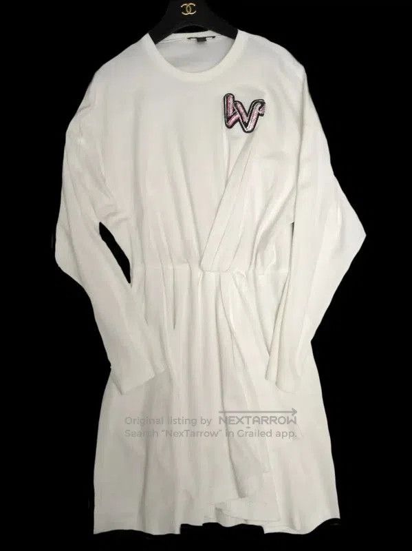 Louis Vuitton White Cotton Dress with Logo .
