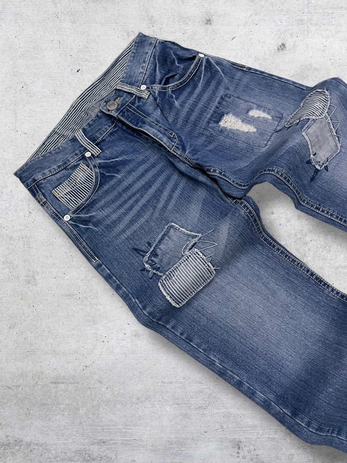 Japanese Brand VINTAGE CAESSE CFAFTES JAPAN DESIGNER ART PATCHWORK DENIM Size US 30 / EU 46 - 7 Thumbnail