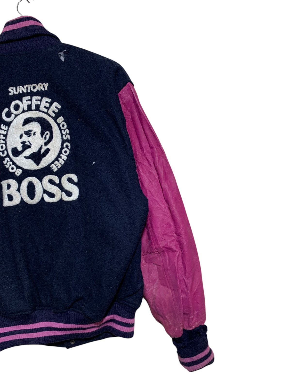 Vintage 🔥VERY WORN VTG SUNTORY BOSS COFFEE VARSITY JACKETS Size US M / EU 48-50 / 2 - 3 Thumbnail