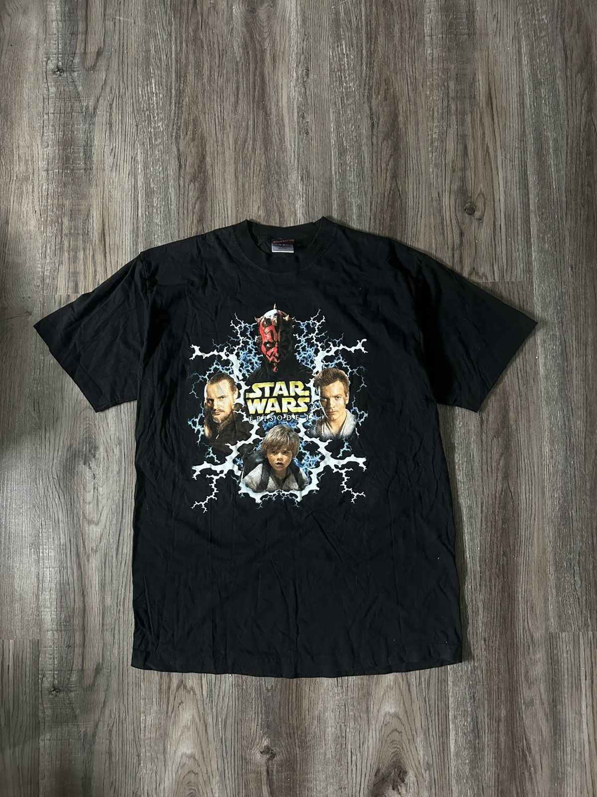 image of Movie x Star Wars Vintage Star Wars Episode One T-Shirt in Black, Men's (Size XL)