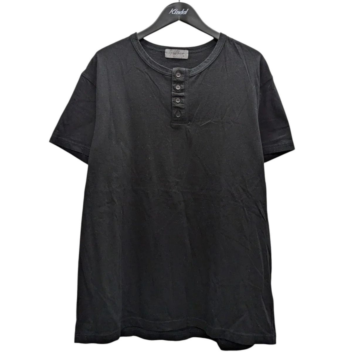 Yohji Yamamoto Yohji Yamamoto pour homme/black/ Henley neck T-shirt Size US L / EU 52-54 / 3 - 1 Thumbnail