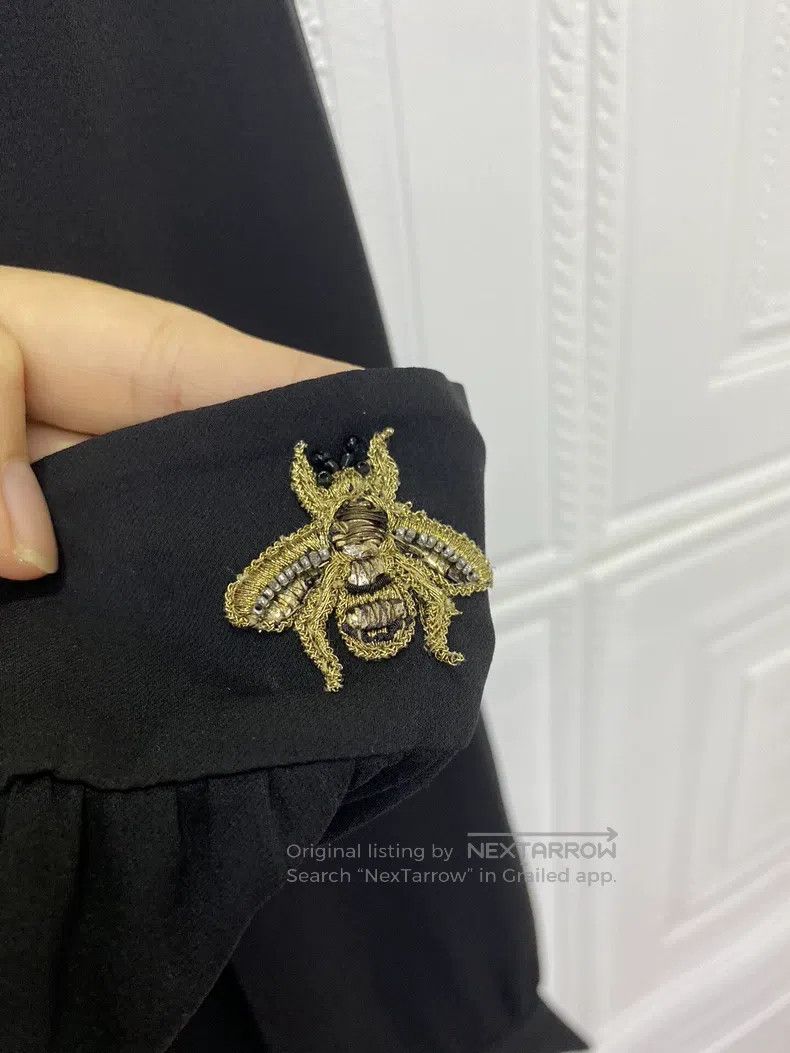 Gucci Gucci Black wood ear lace collar chiffon shirt Size S / US 4 / IT 40 - 3 Thumbnail