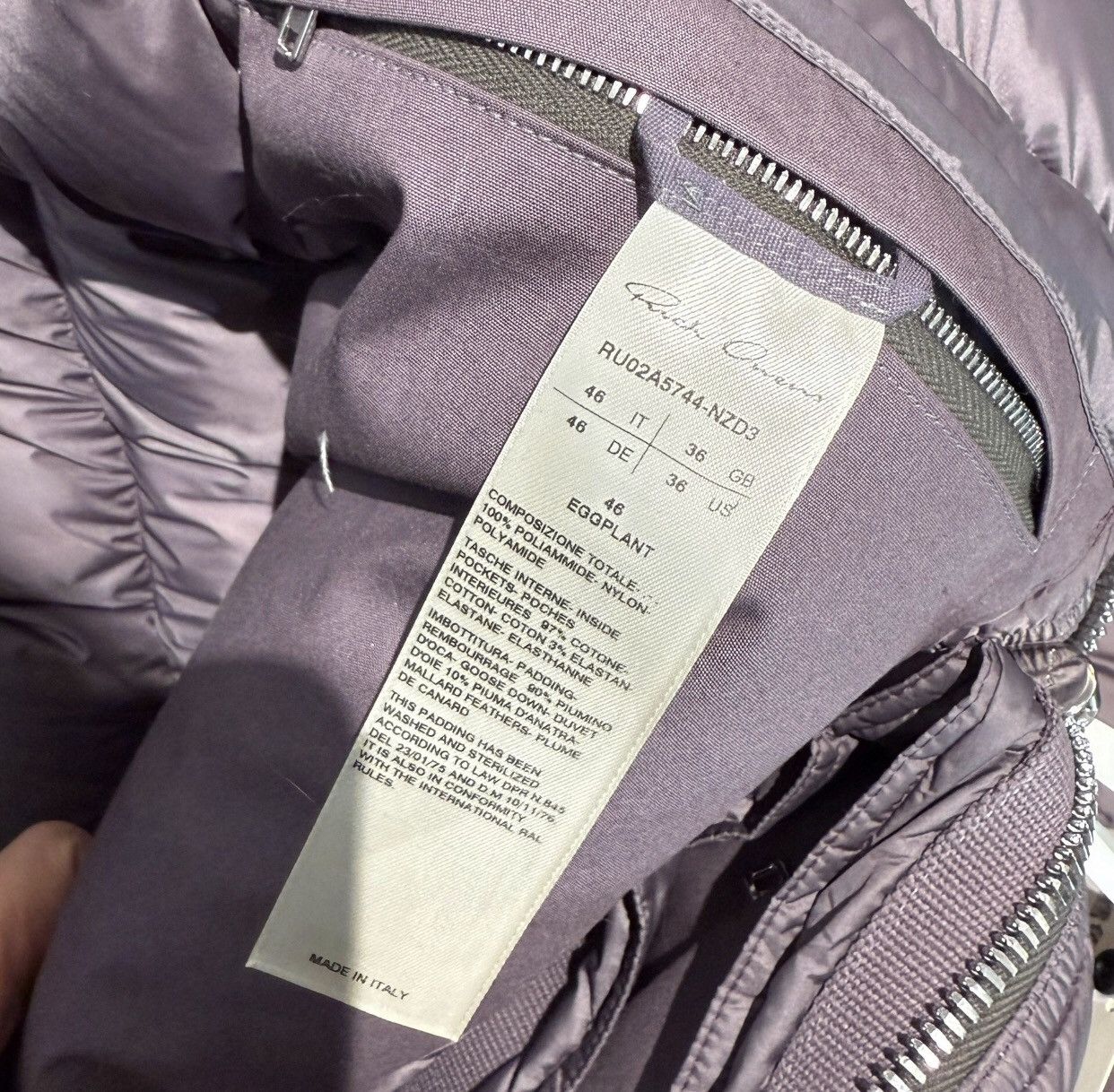 Rick Owens Rick owens mainline purple long style show down jacket2412 Size US S / EU 44-46 / 1 - 7 Thumbnail