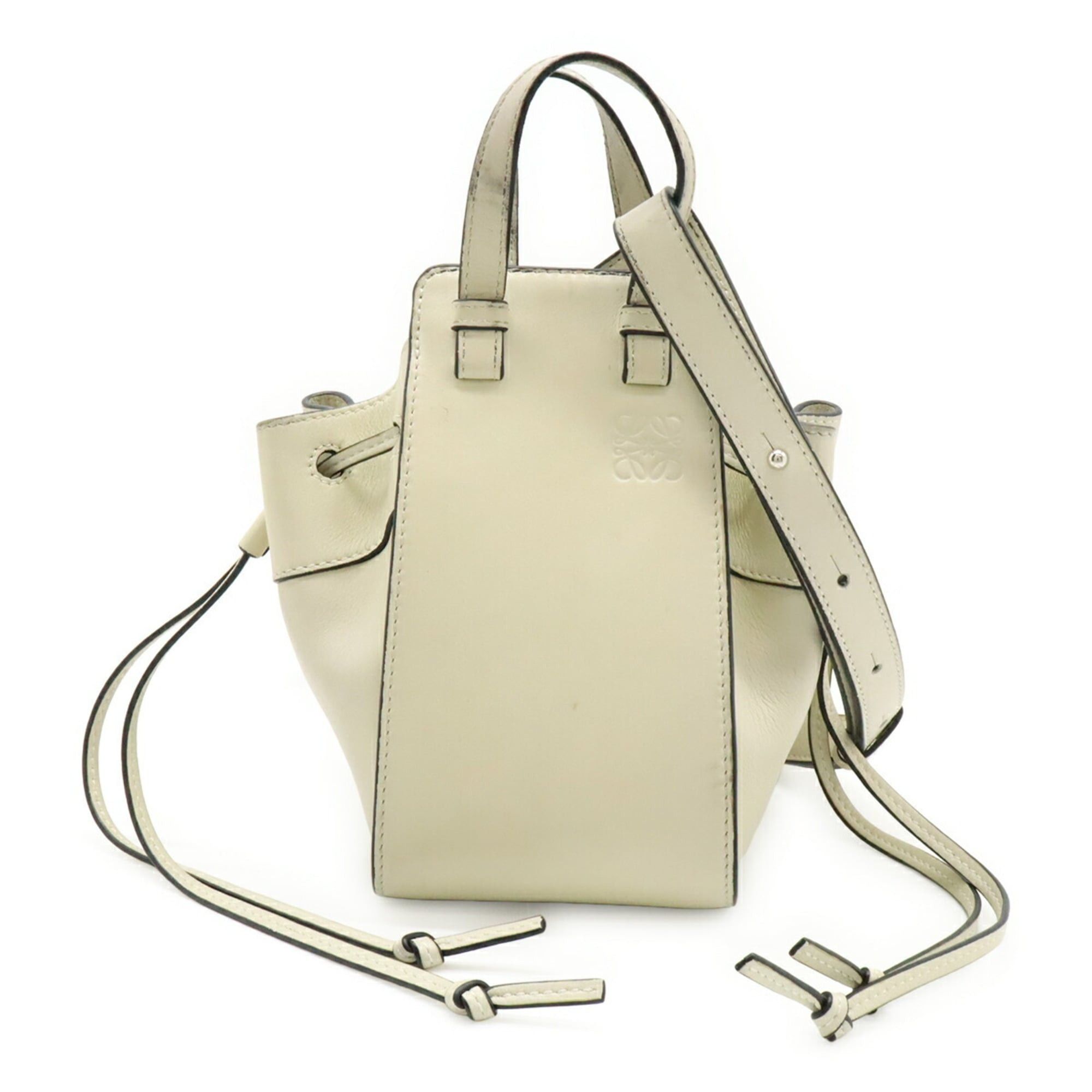Loewe LOEWE Hammock Drawstring Handbag, Mini Handbag/Shoulder Bag, Leather, Ivory White, A538V07X15 Size ONE SIZE - 1 Thumbnail