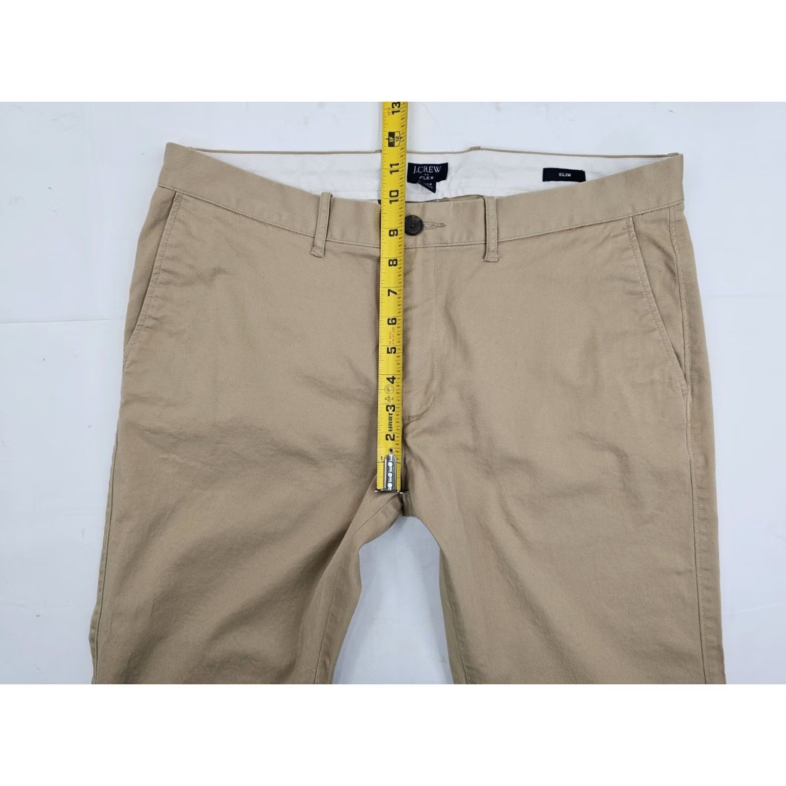 J.Crew J.CREW Slim Fit Chino Pants Men 34x34 Khaki Beige Stretch Twill Flat Front Pockets Button Casual Business Womens? Size US 34 / EU 50 - 4 Thumbnail